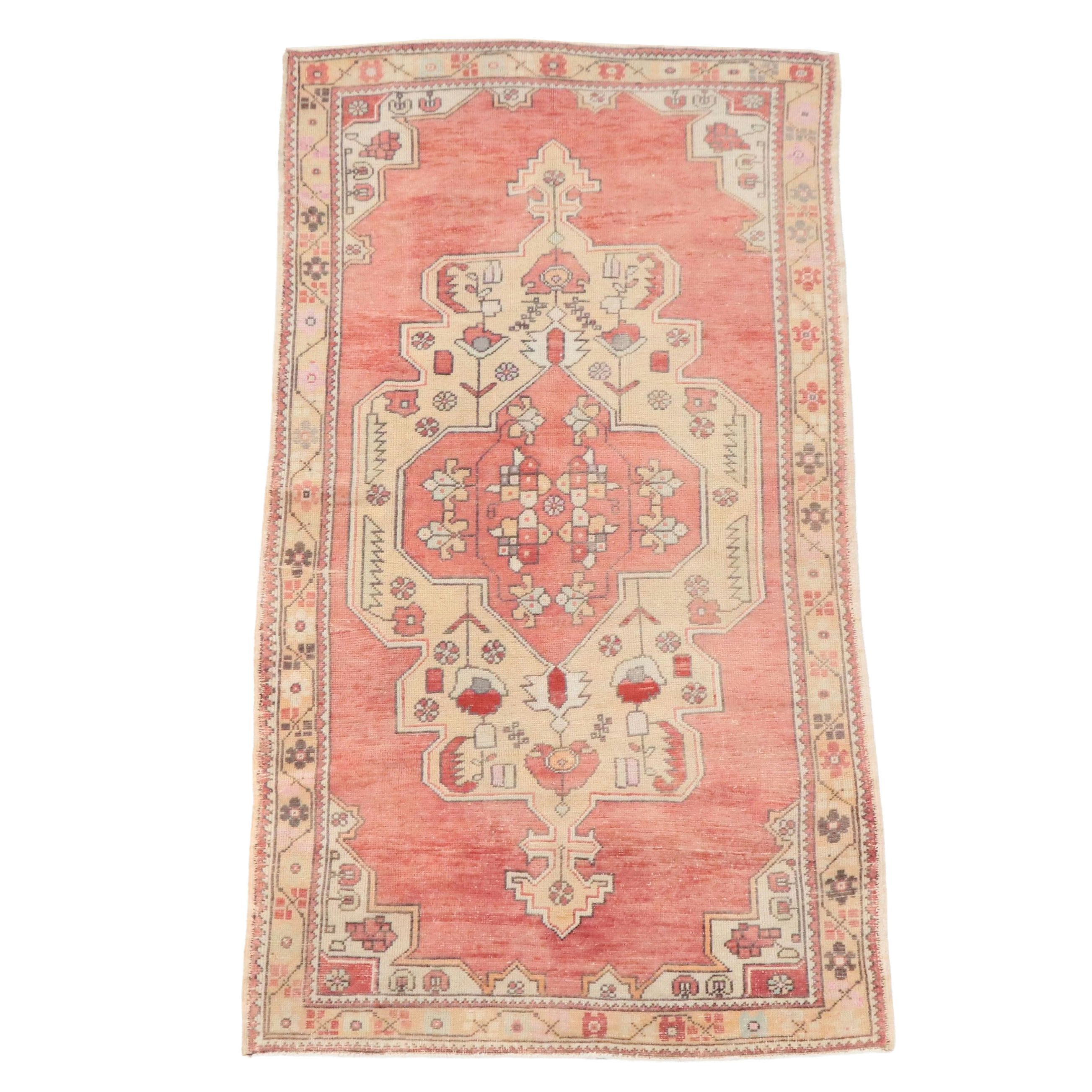 4'4 x 8' Hand-Knotted Turkish Bergama Area Rug