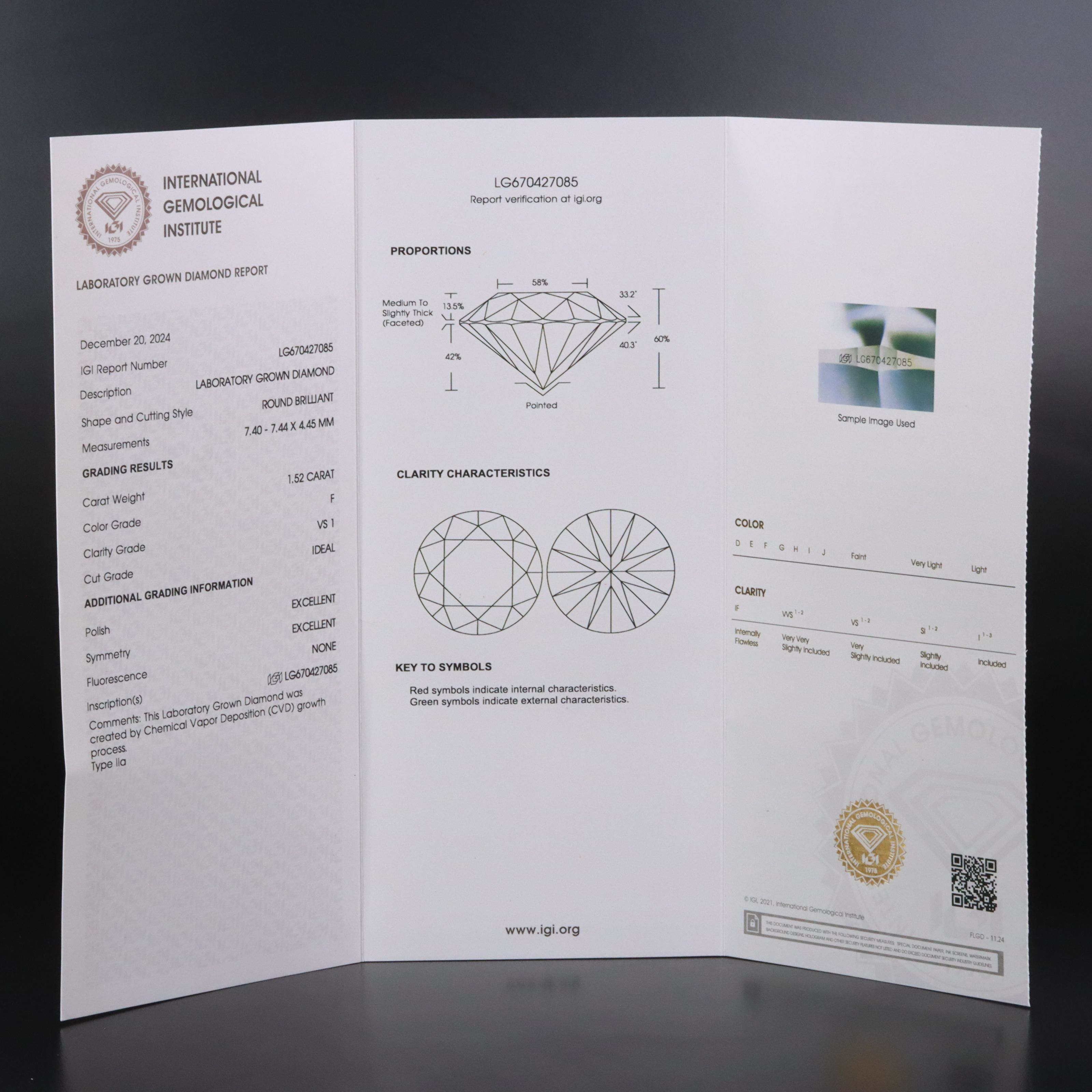 14K 3.05 CTW Lab Grown Diamond Stud Earrings with IGI Reports