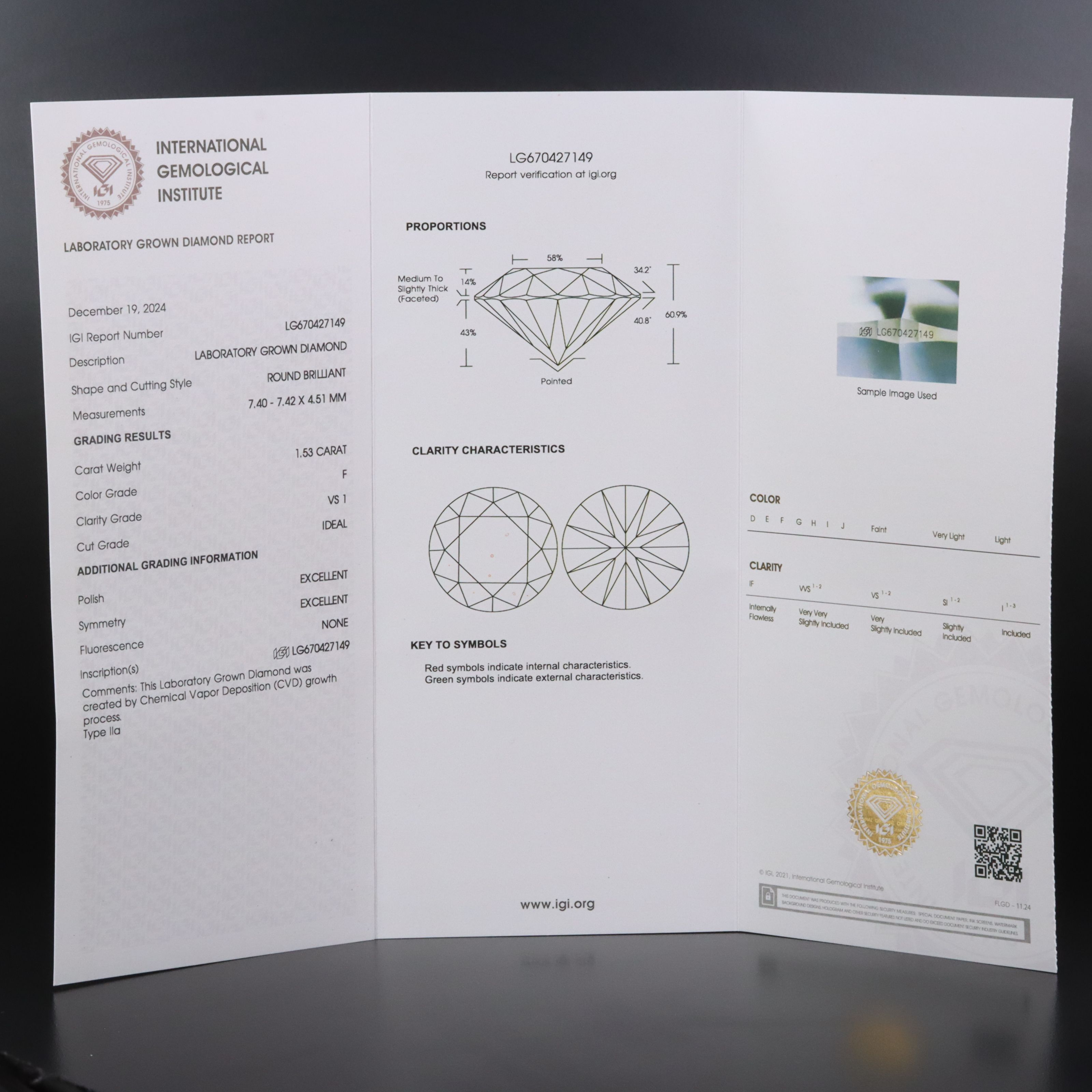 14K 3.05 CTW Lab Grown Diamond Stud Earrings with IGI Reports