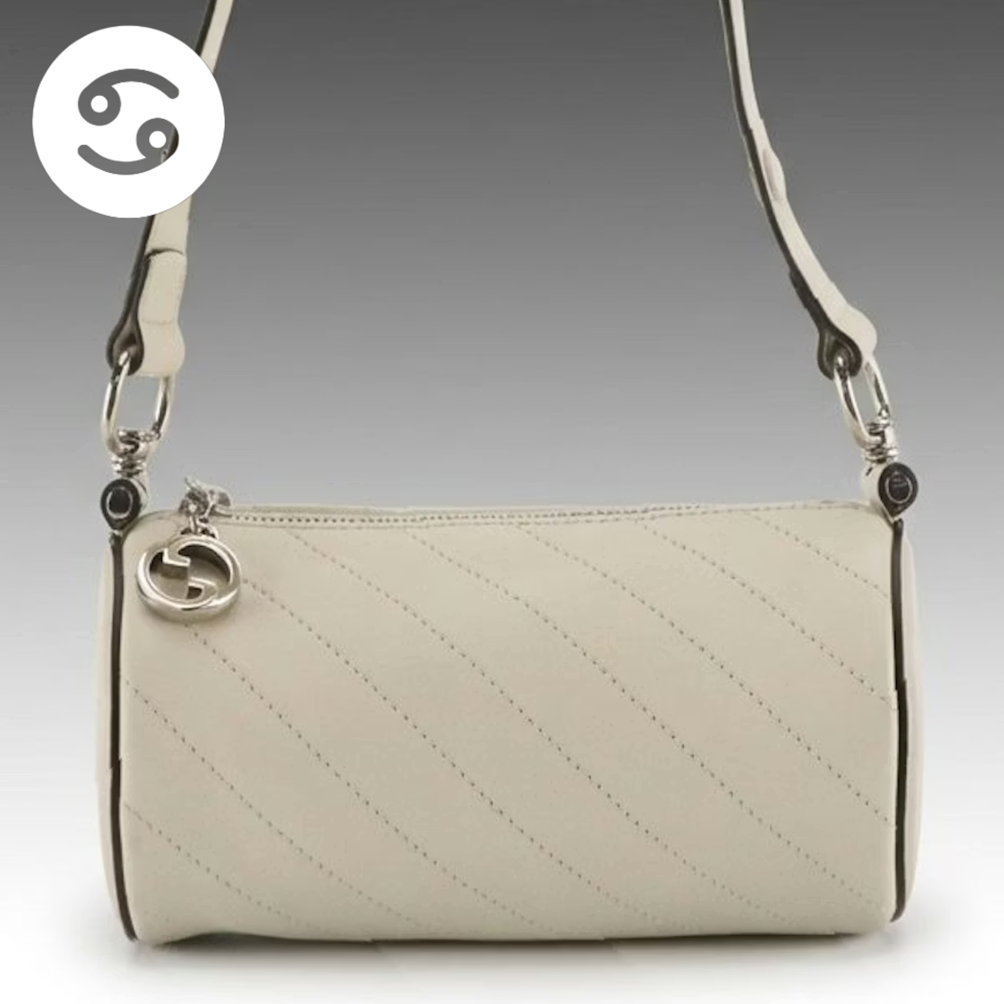 CANCER: Gucci Mini Blondie Barrel Bag in Ivory Diagonal Quilted Calf Leather