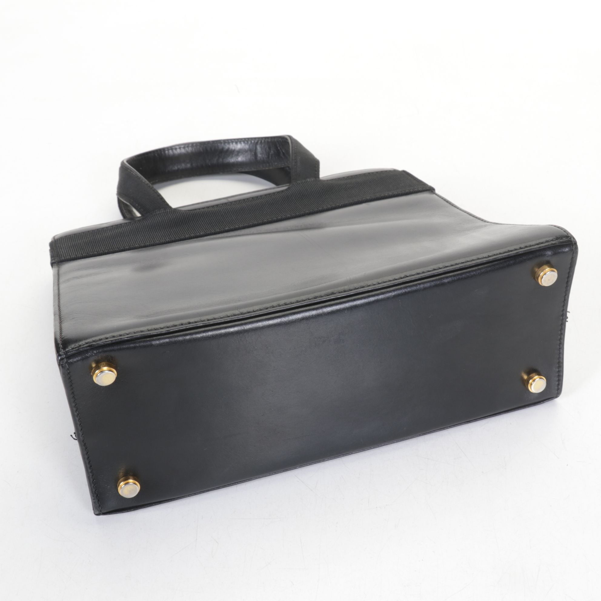 Salvatore Ferragamo Vara Bow Top Handle Tote Bag in Black Leather