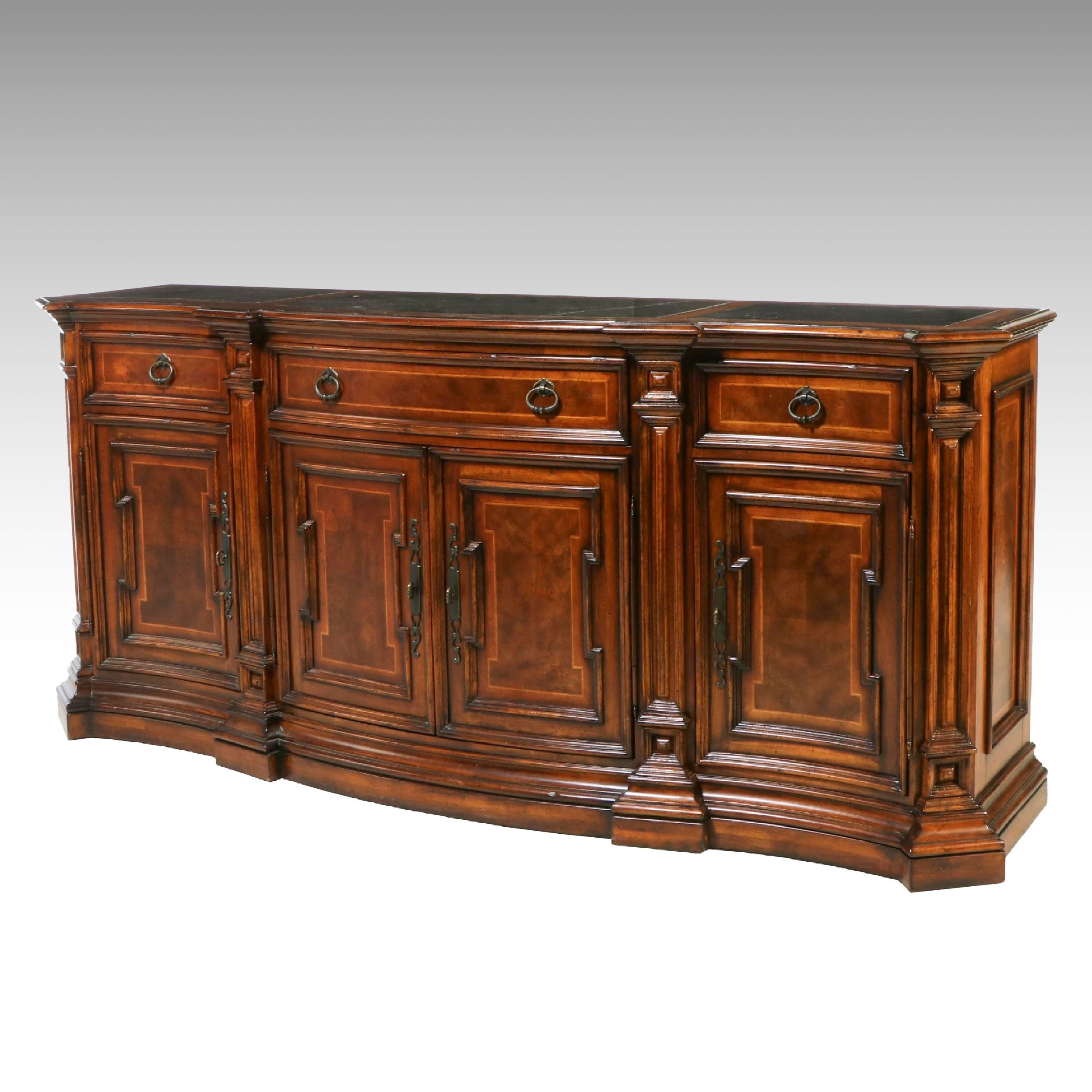 Fine Furniture Design Louis Philippe Style Marble Top Breakfront Sideboard