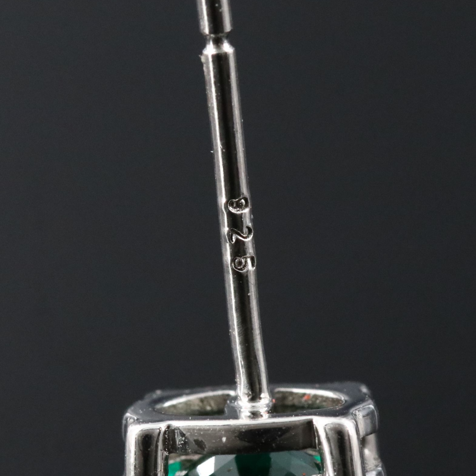 Sterling Emerald Stud Earrings