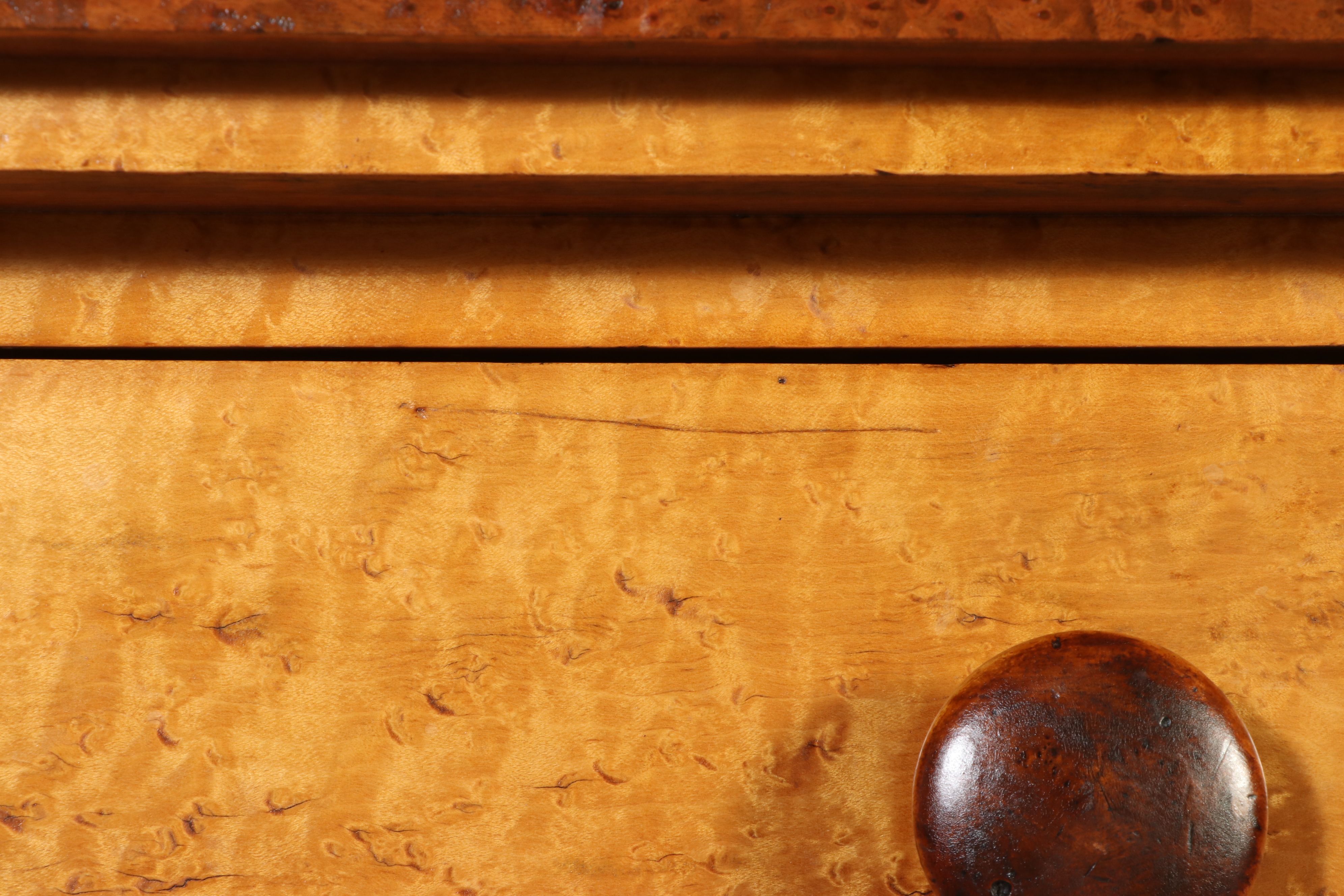 Empire Birdseye Maple Four-Drawer Chest, 19th Century