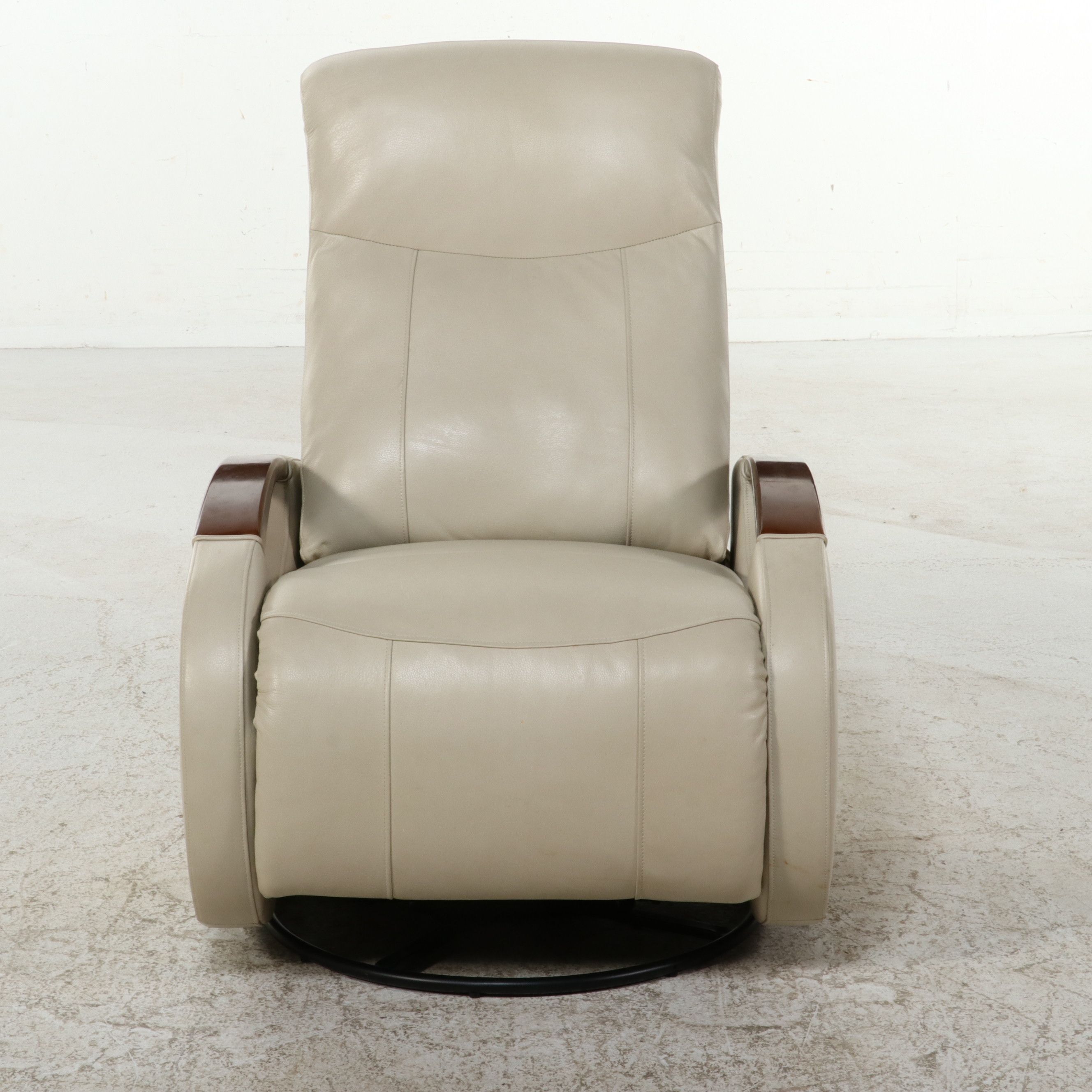 Modern Power Reclining Leather Swivel Glider, 21st Century