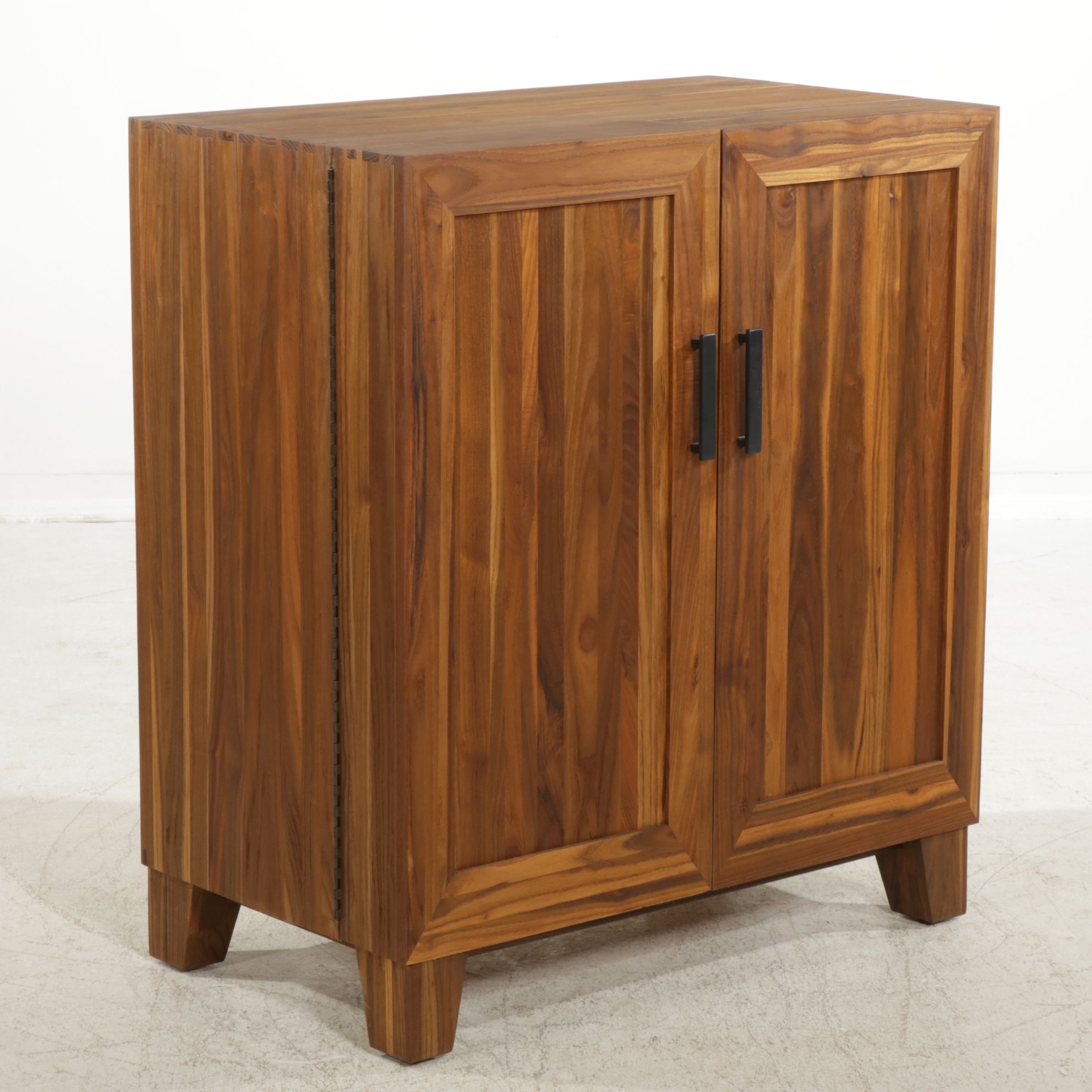 Crate & Barrel "Marin" Rustic Elm Bar Cabinet, 21st Century