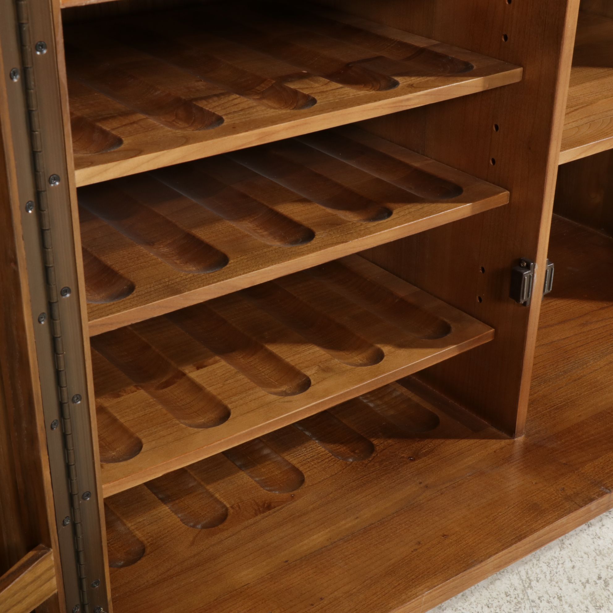 Crate & Barrel "Marin" Rustic Elm Bar Cabinet, 21st Century
