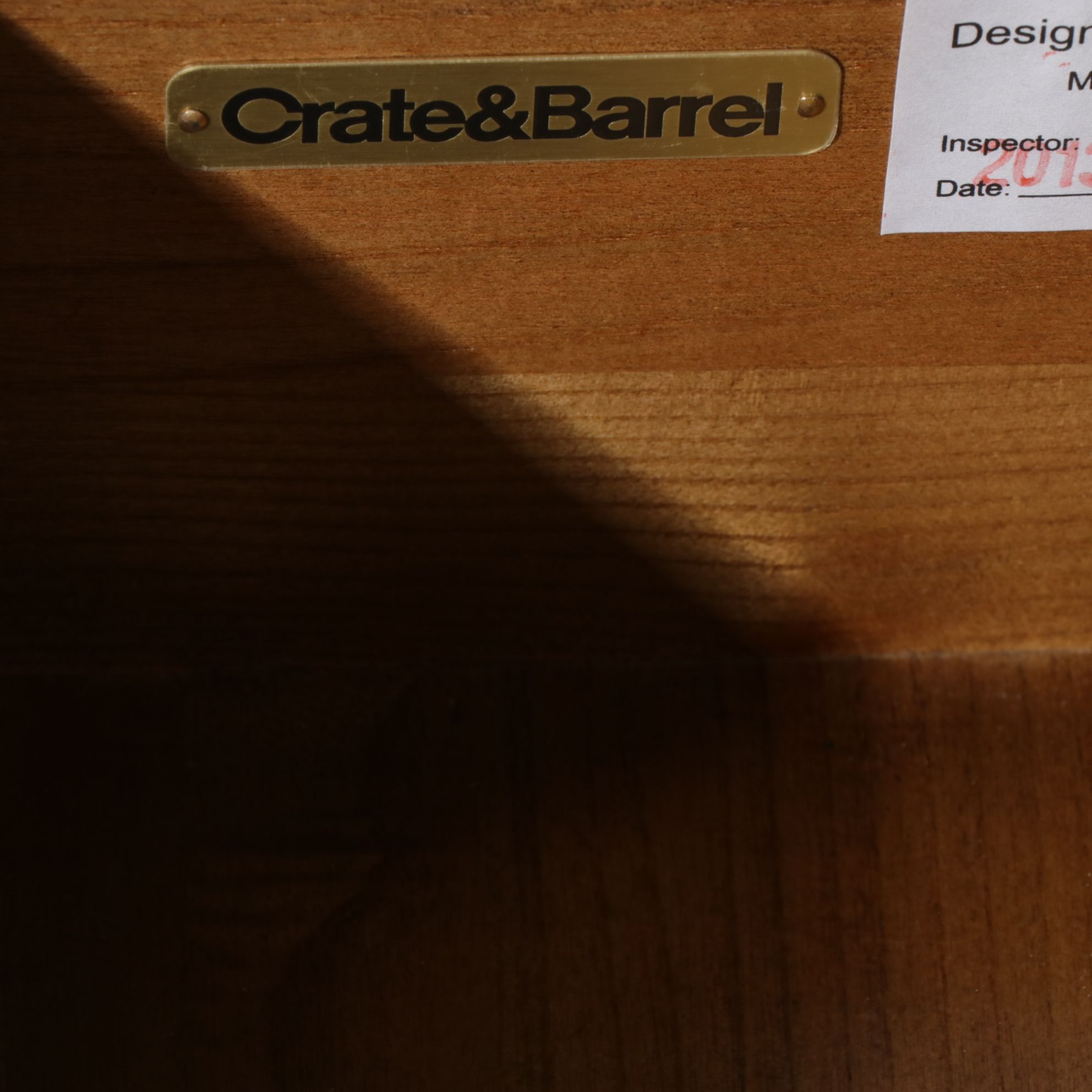 Crate & Barrel "Marin" Rustic Elm Bar Cabinet, 21st Century