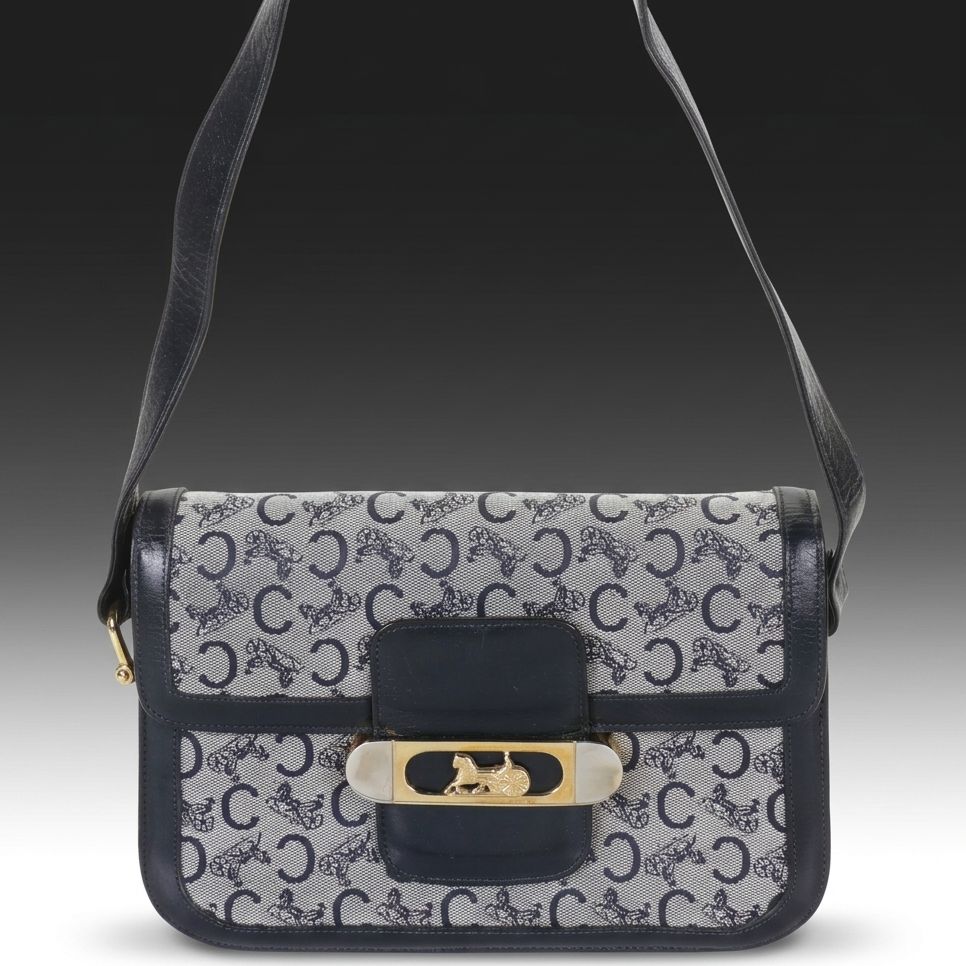 Celine Shoulder Bag in Monogram Horse Carriage Canvas and Leather