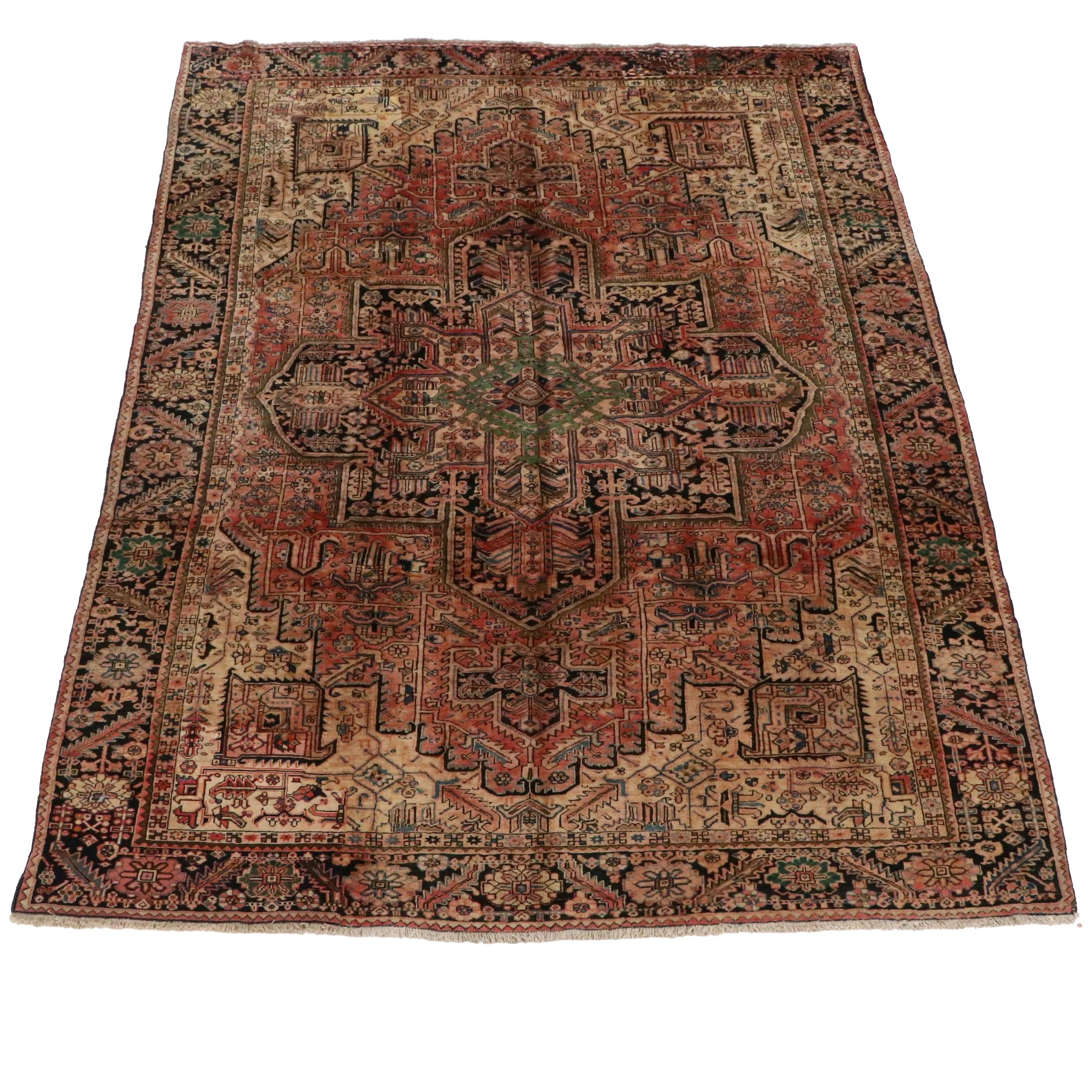9'5 x 12'6 Hand-Knotted Persian Heriz Room-Sized Rug