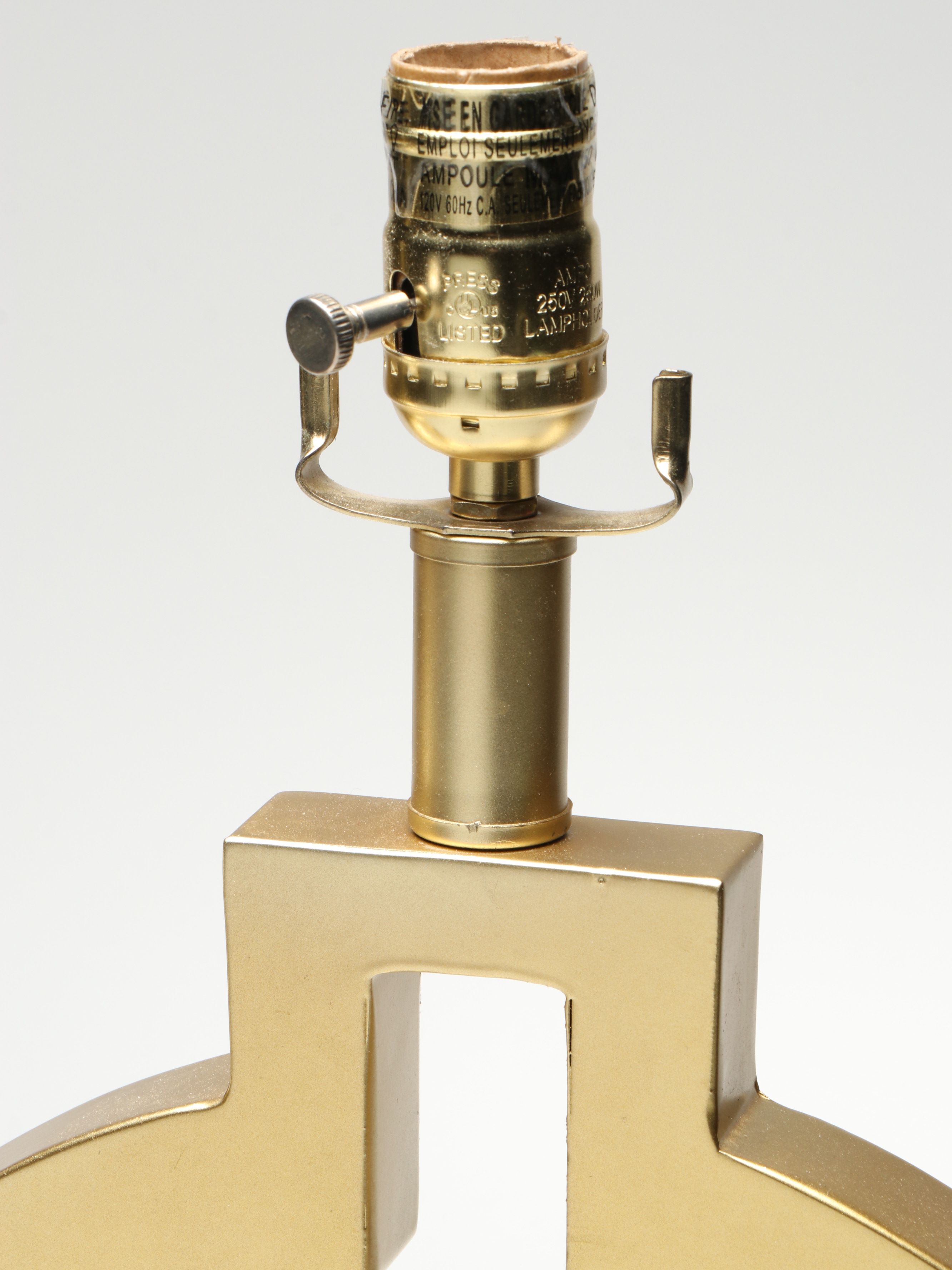 360 Lighting Brushed Brass Table Lamps with Square Drum Shades, USB Ports