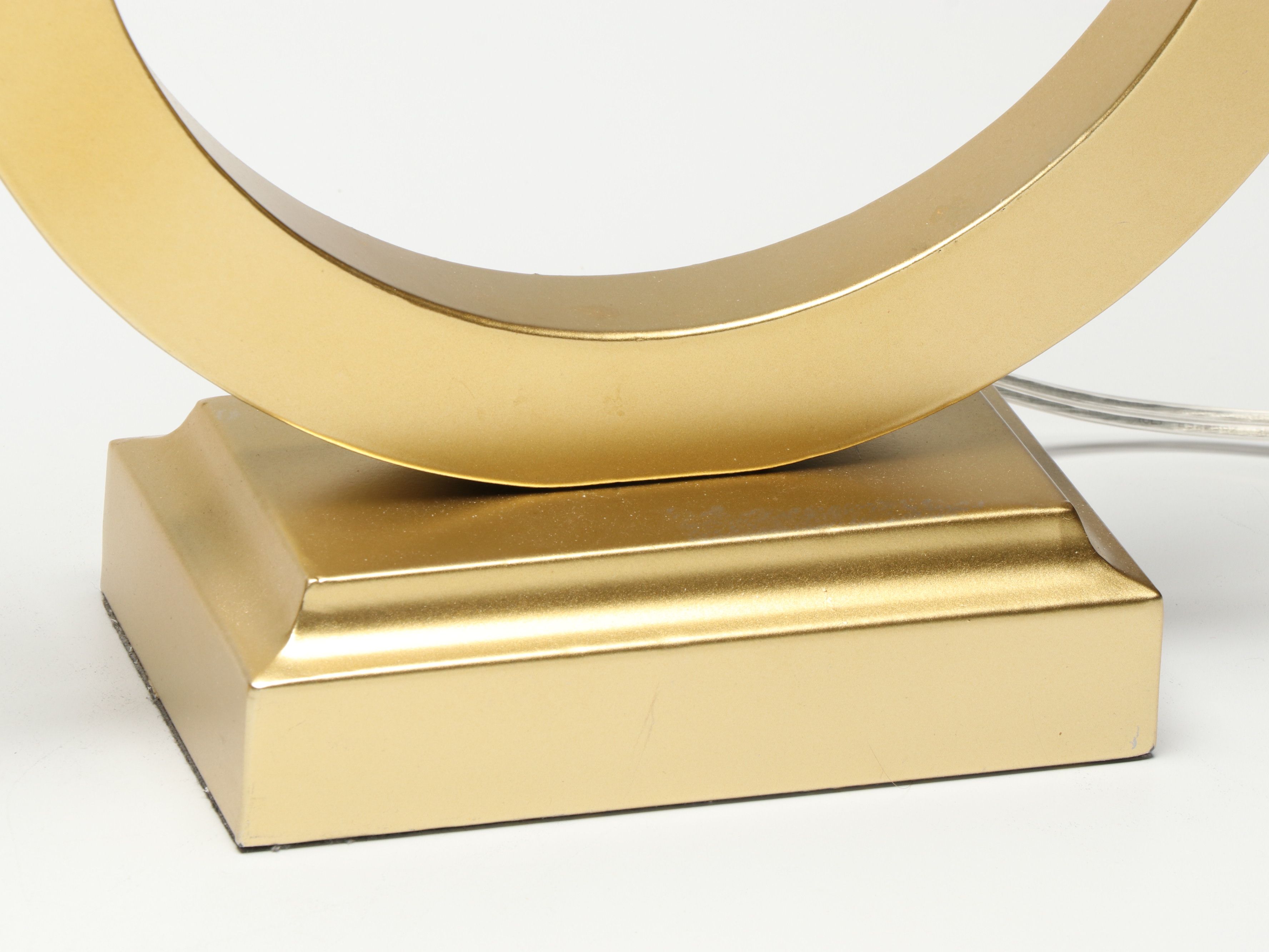 360 Lighting Brushed Brass Table Lamps with Square Drum Shades, USB Ports