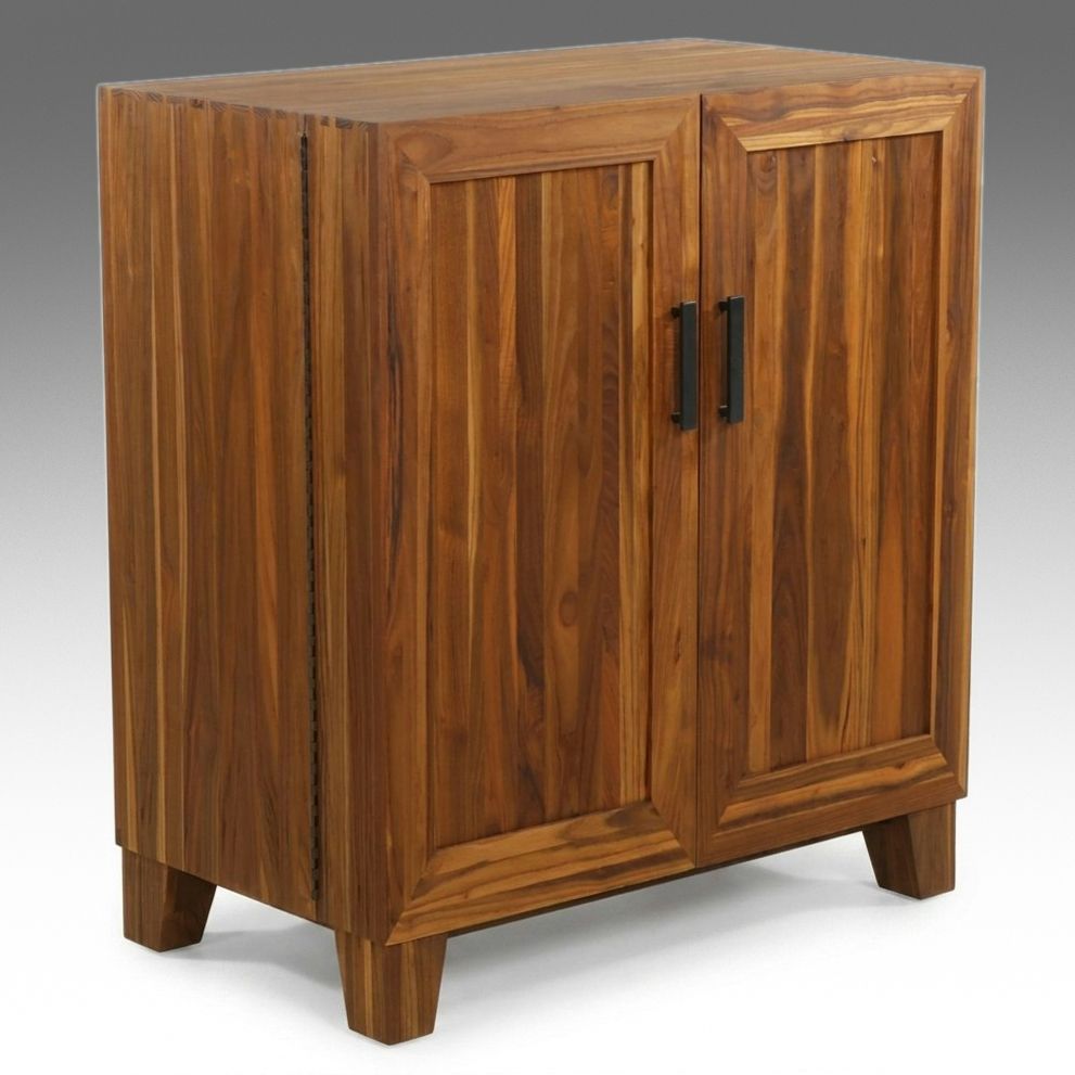 Crate & Barrel "Marin" Rustic Elm Bar Cabinet, 21st Century