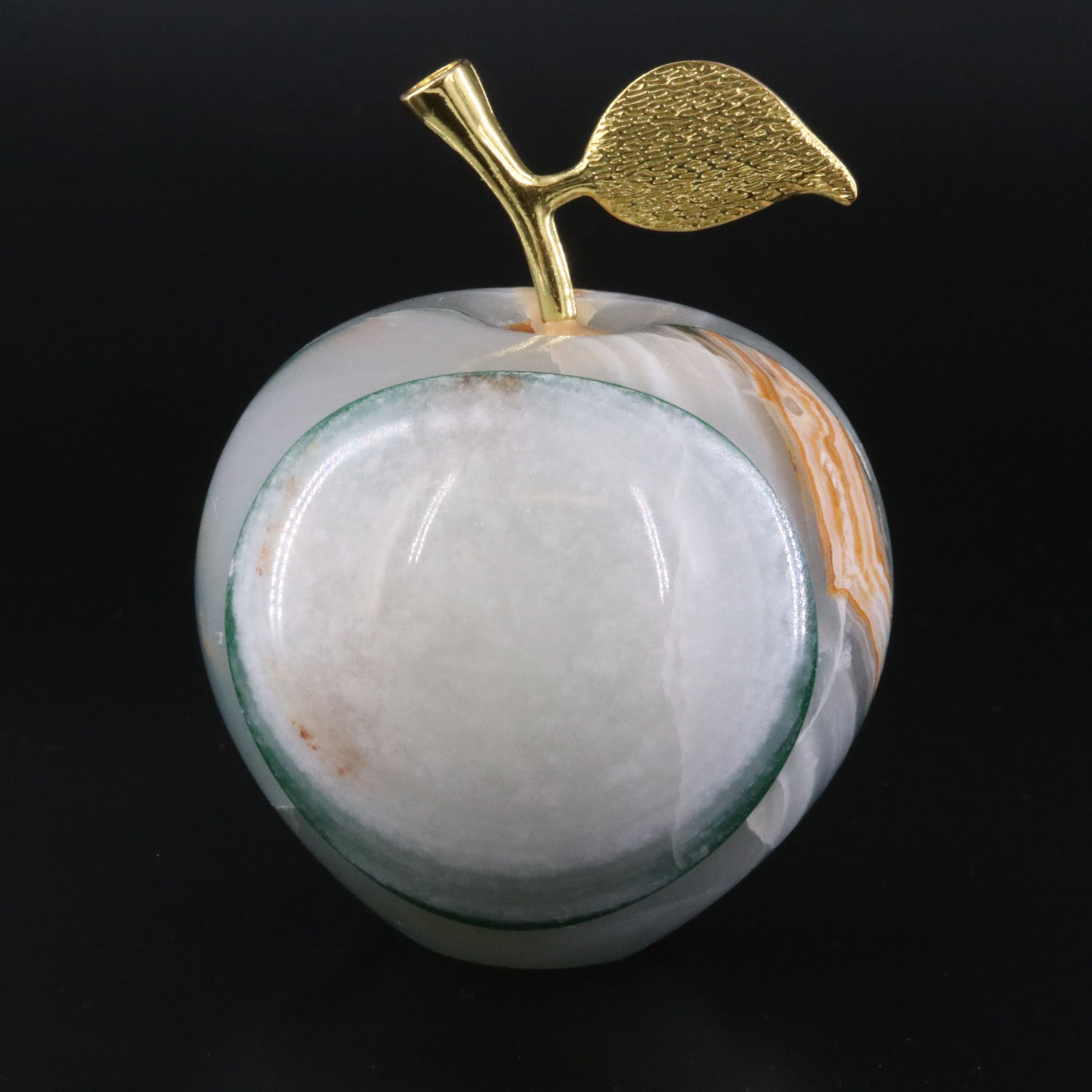 Agate Apple Quartz Desk Clock