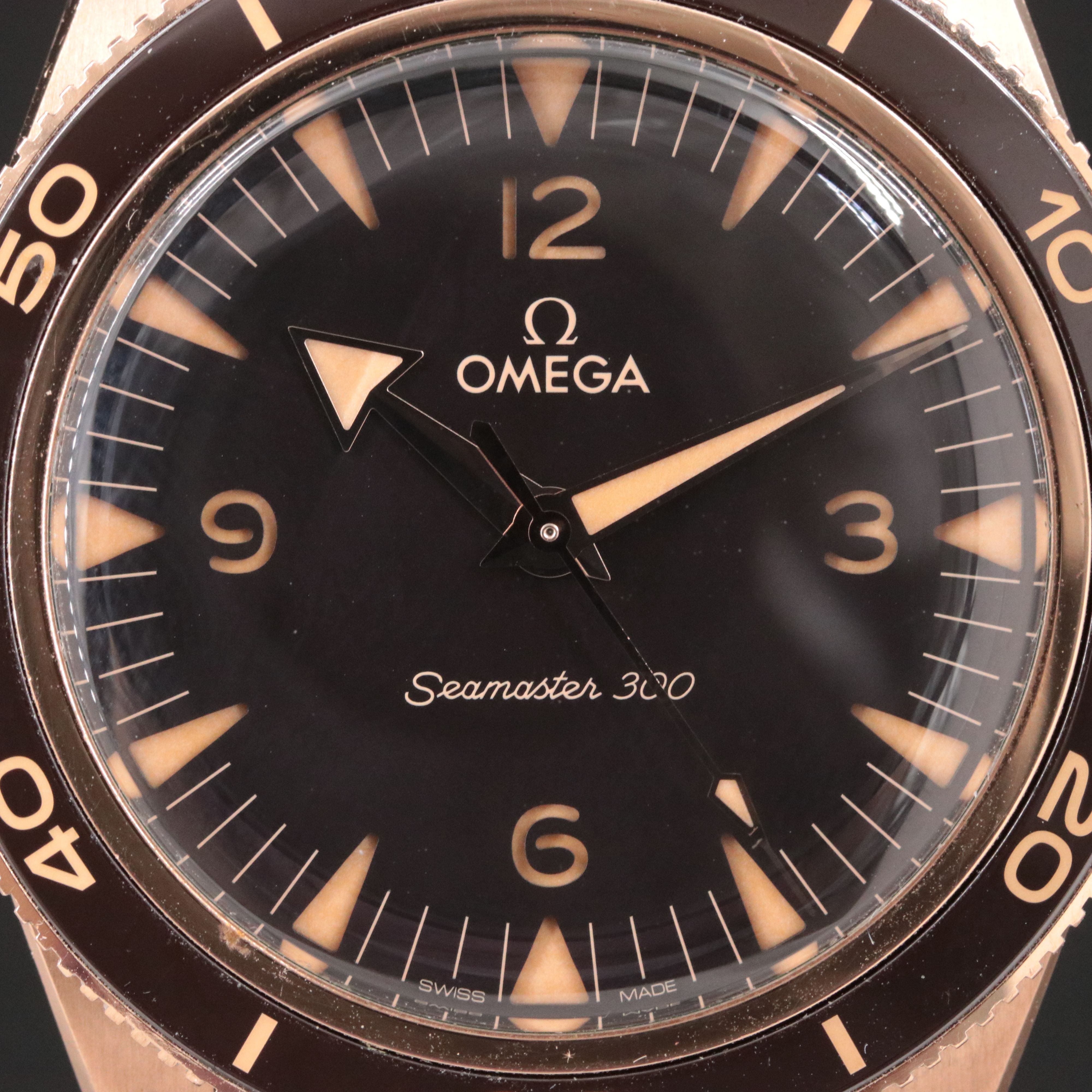 Omega Seamaster 300 Bronze Gold Leather Strap Master Co - Axial Watch