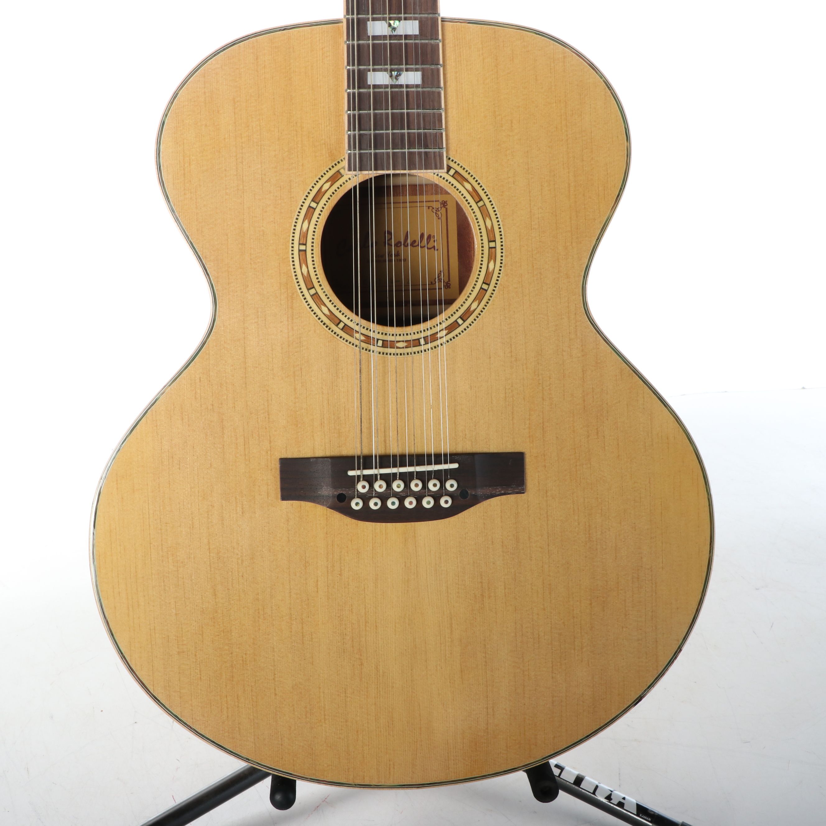 Carlo Robelli 12-String Zebrawood Acoustic Guitar, Mid to Late 20th Century