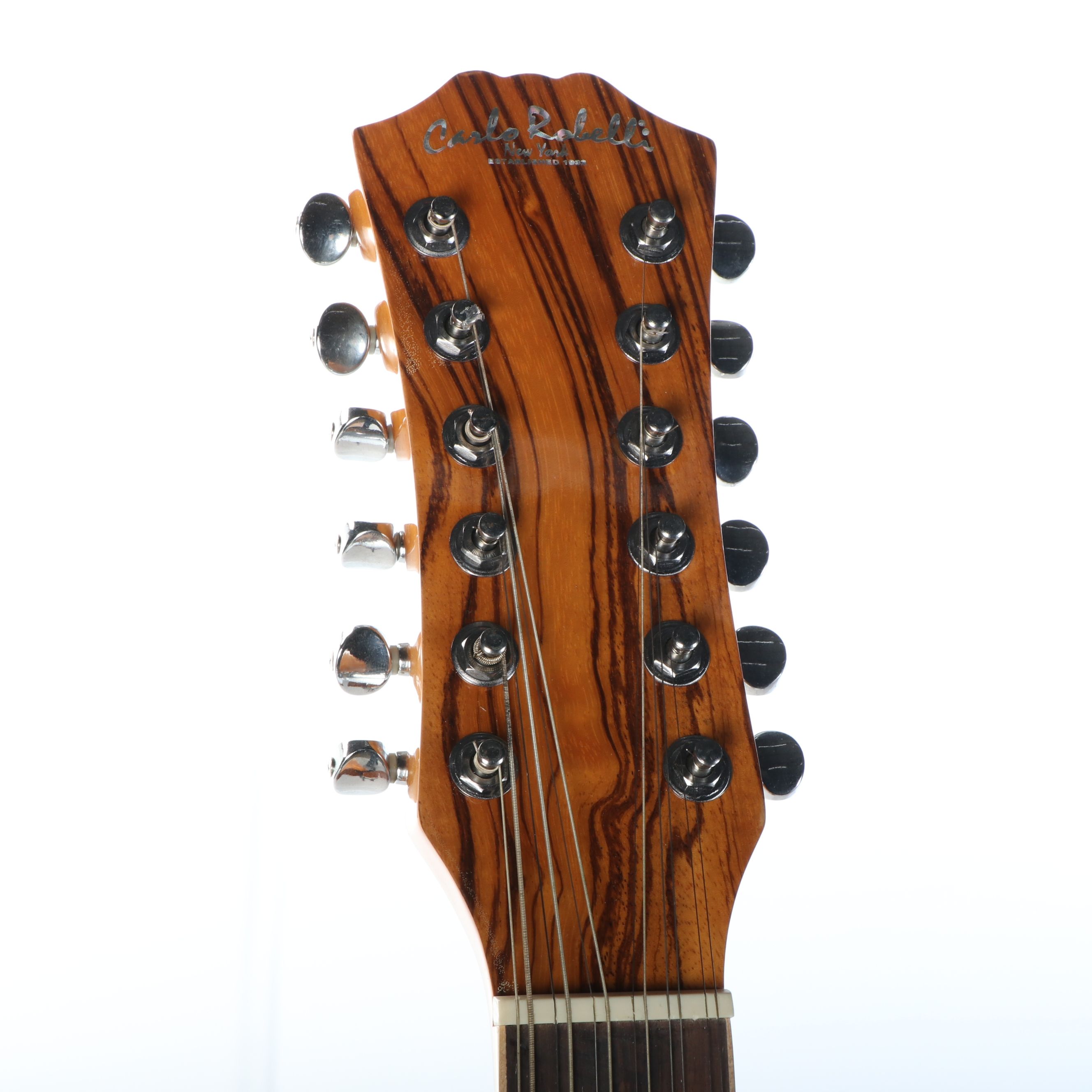 Carlo Robelli 12-String Zebrawood Acoustic Guitar, Mid to Late 20th Century