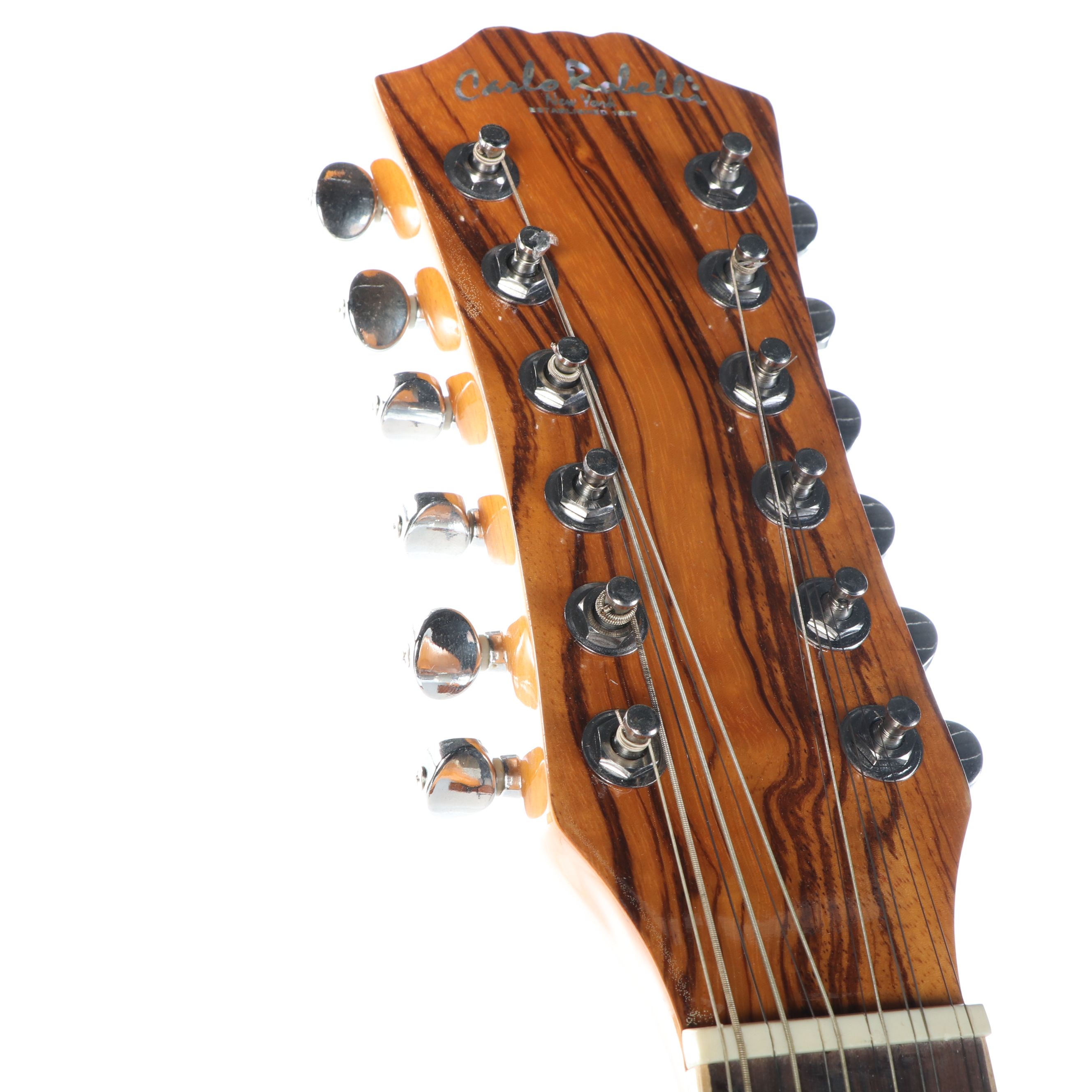 Carlo Robelli 12-String Zebrawood Acoustic Guitar, Mid to Late 20th Century