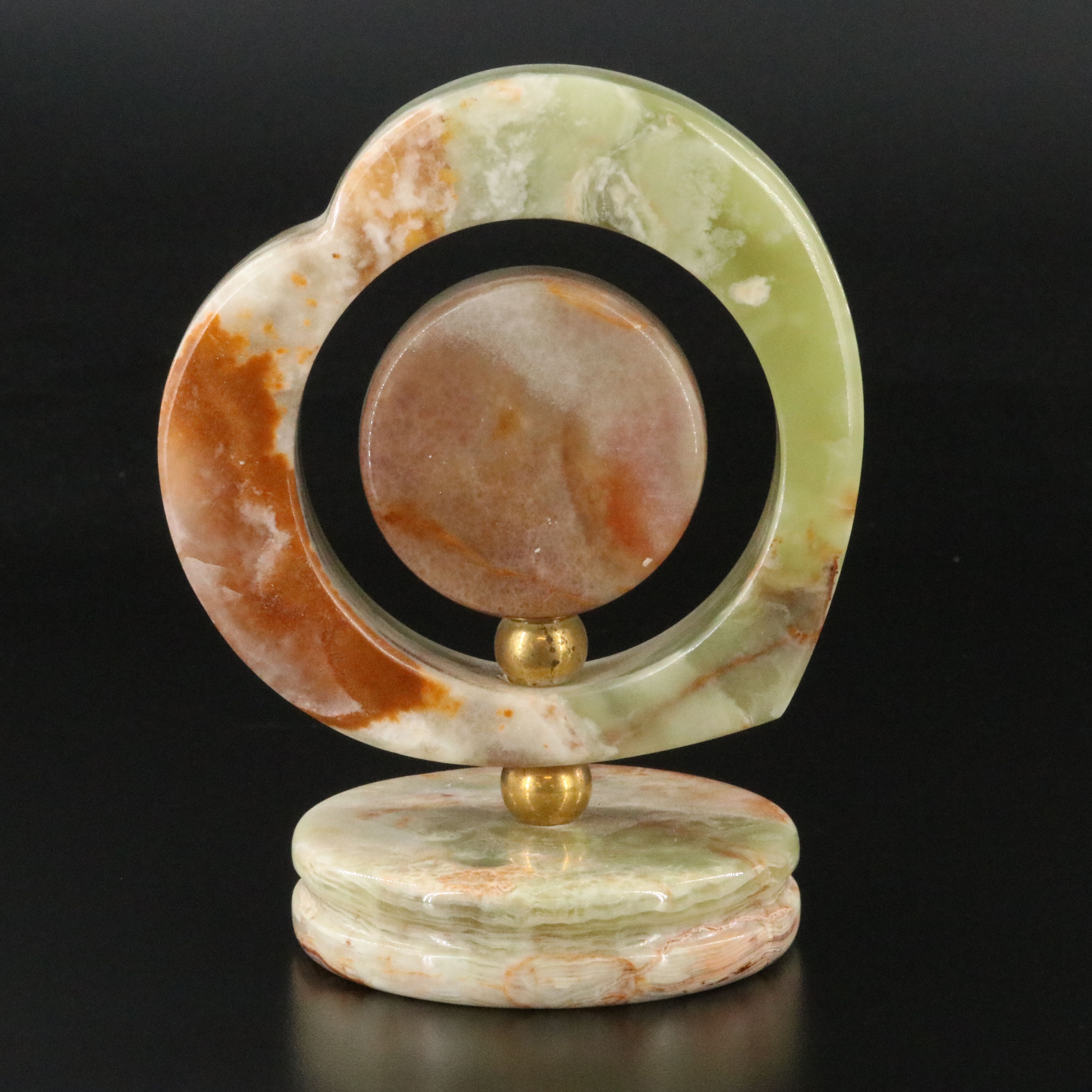 Agate Contemporary Heart Style Quartz Desk Clock