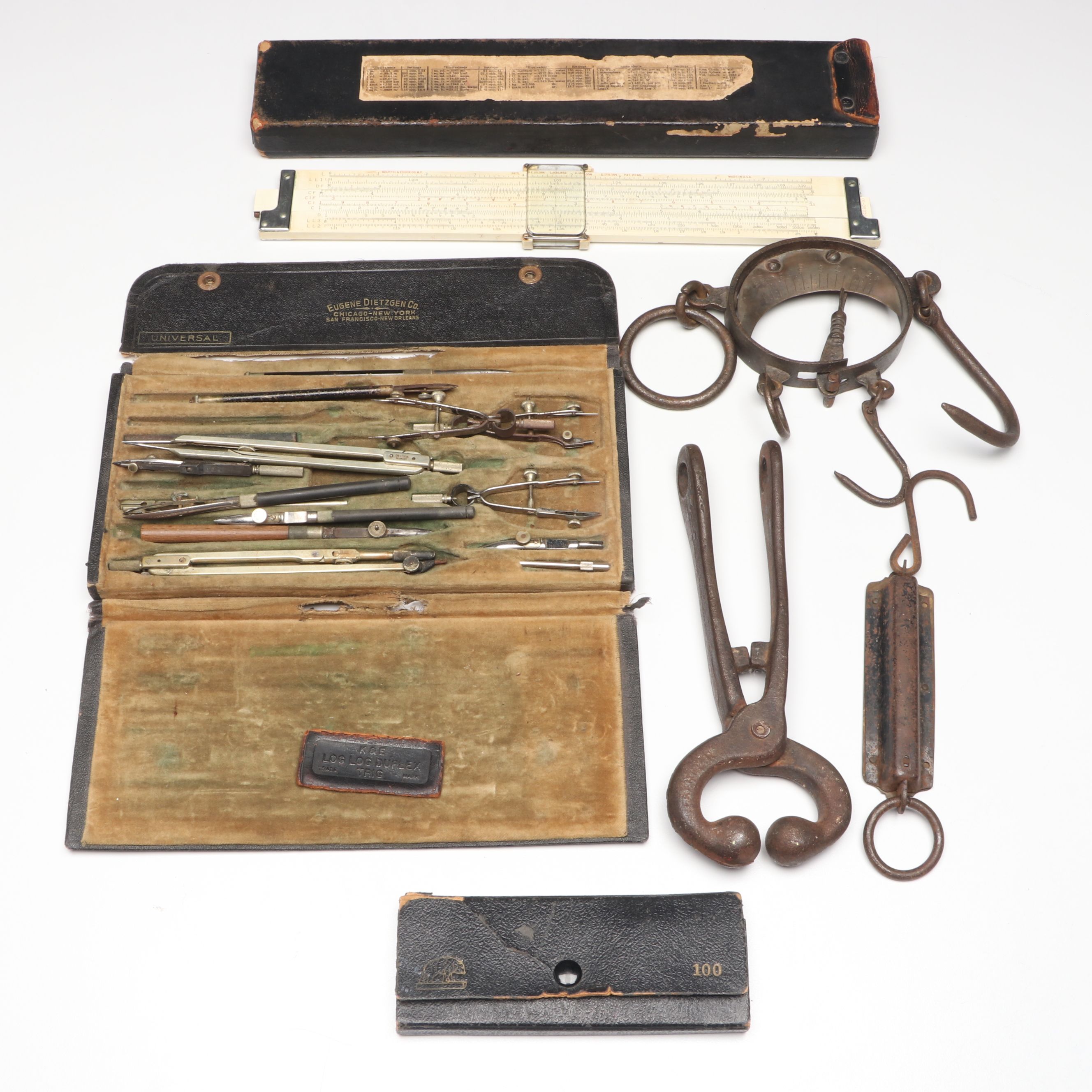 Drafting Supplies, Slide Rule and More Tools, Early to Mid-20th Century
