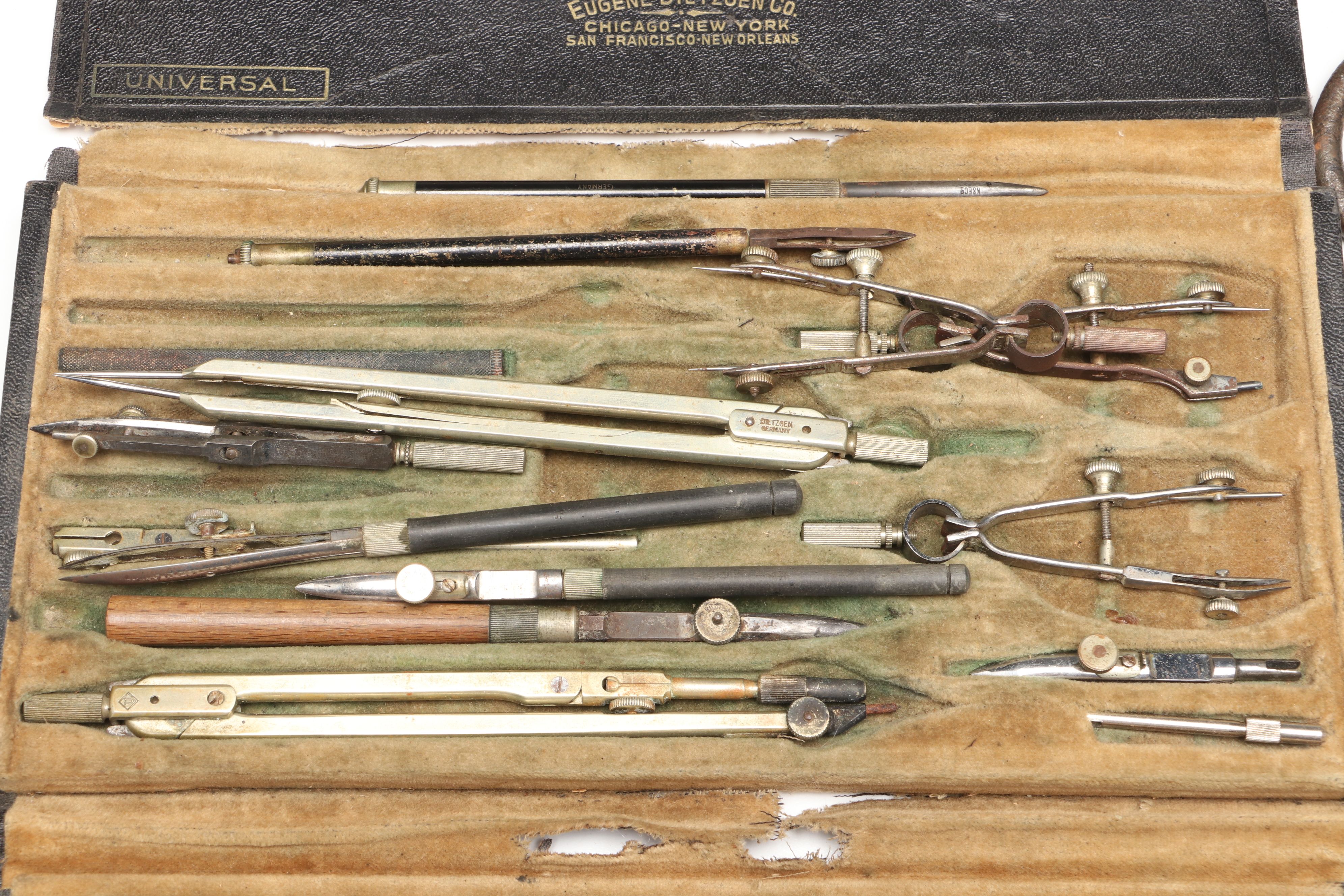 Drafting Supplies, Slide Rule and More Tools, Early to Mid-20th Century