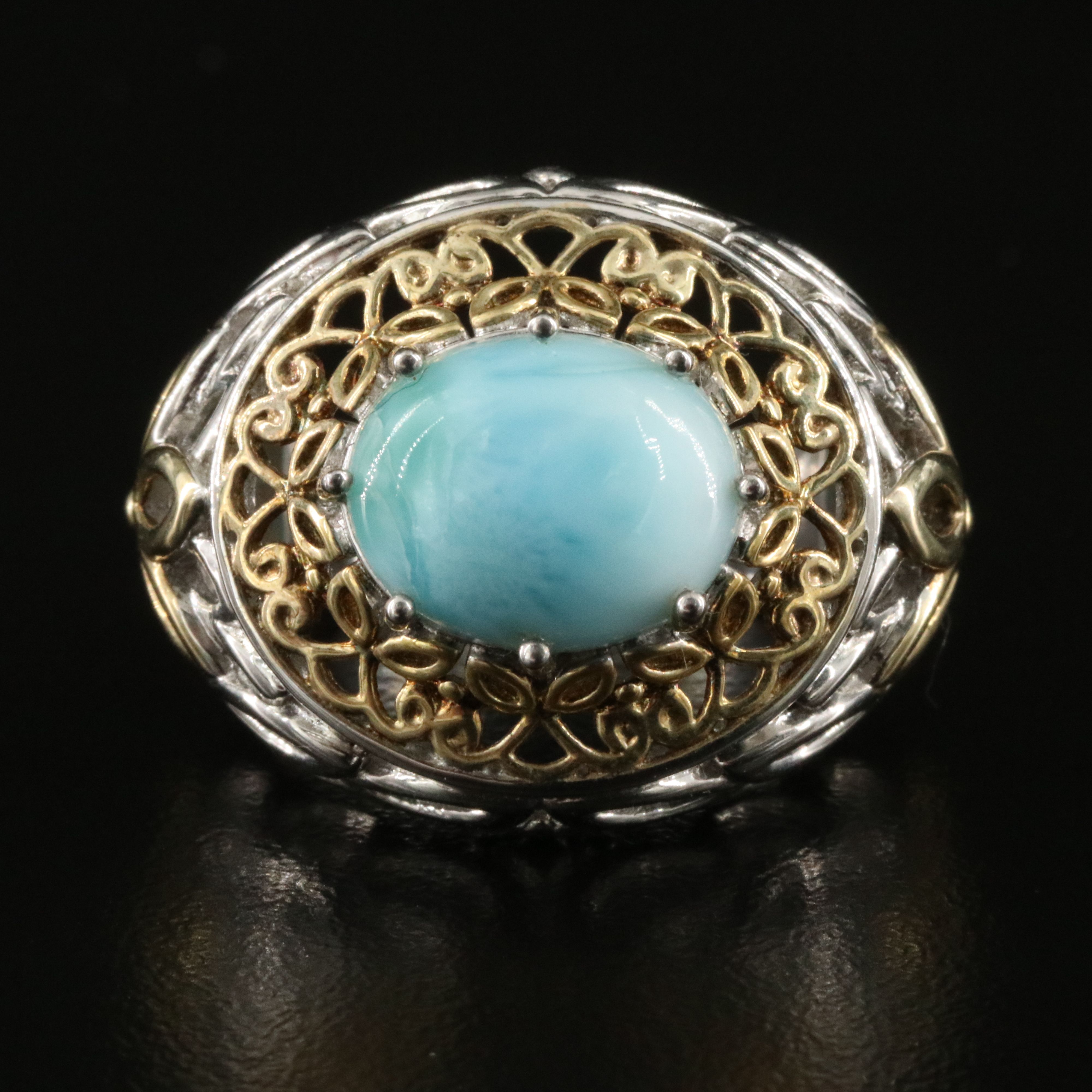 Sterling Larimar Ring