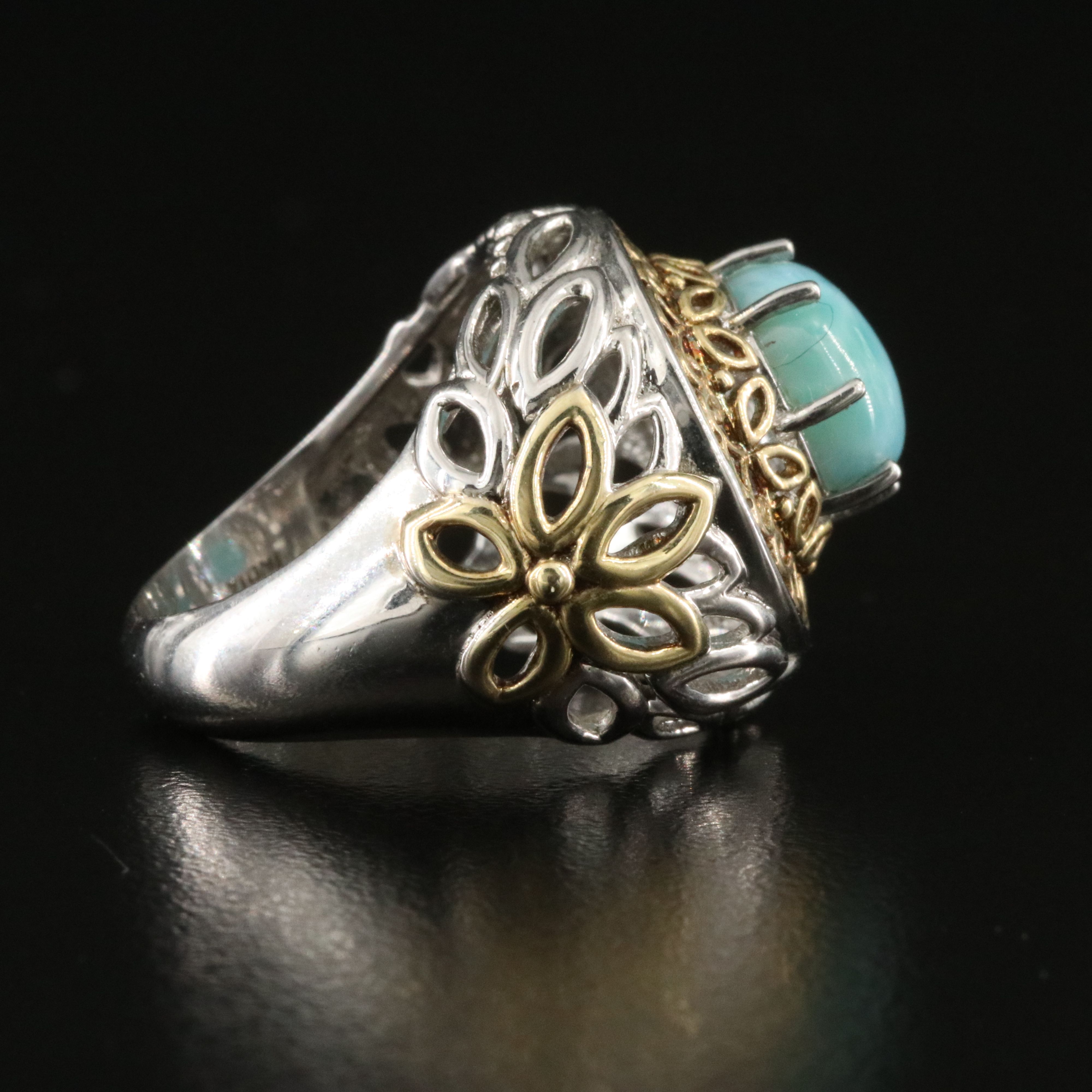 Sterling Larimar Ring