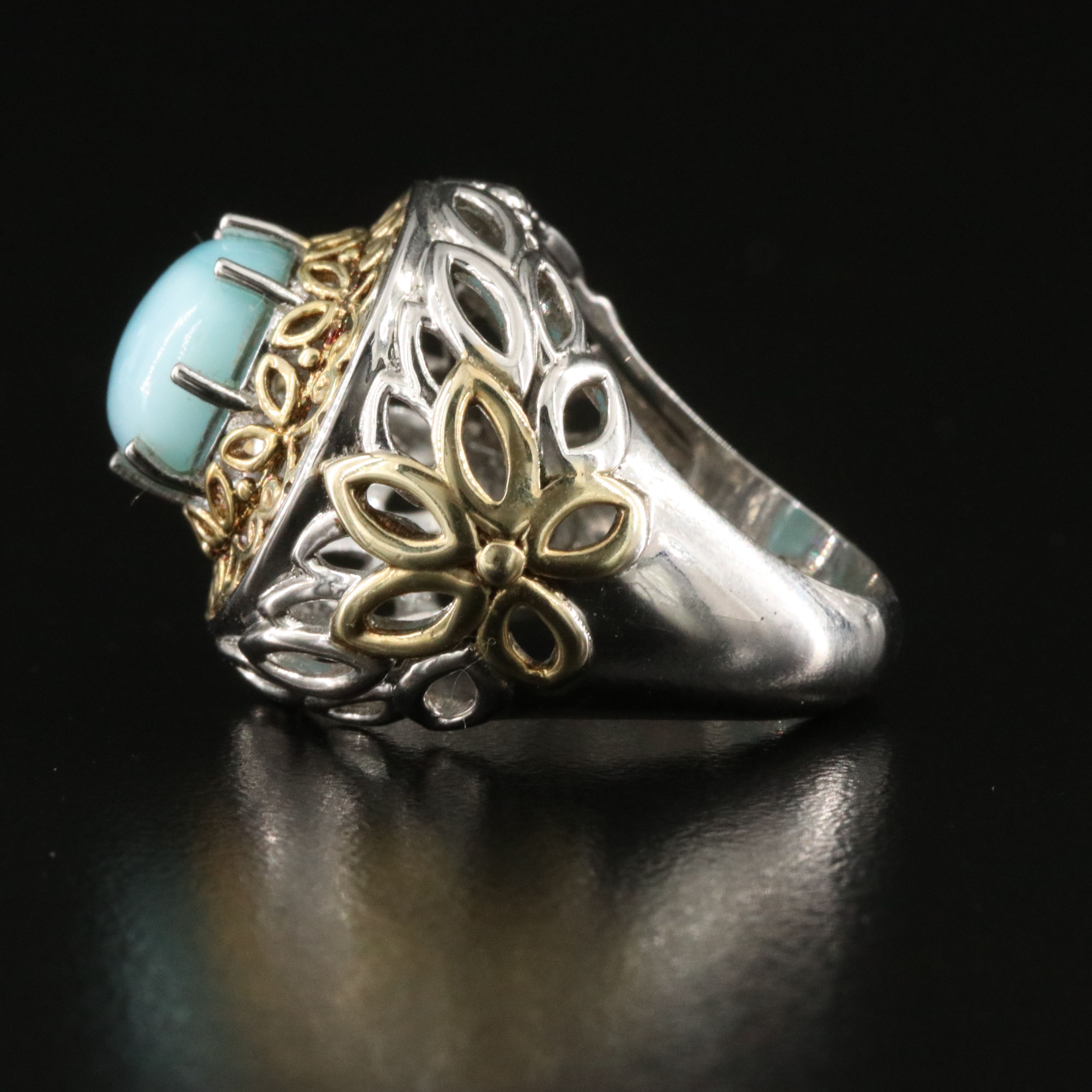 Sterling Larimar Ring