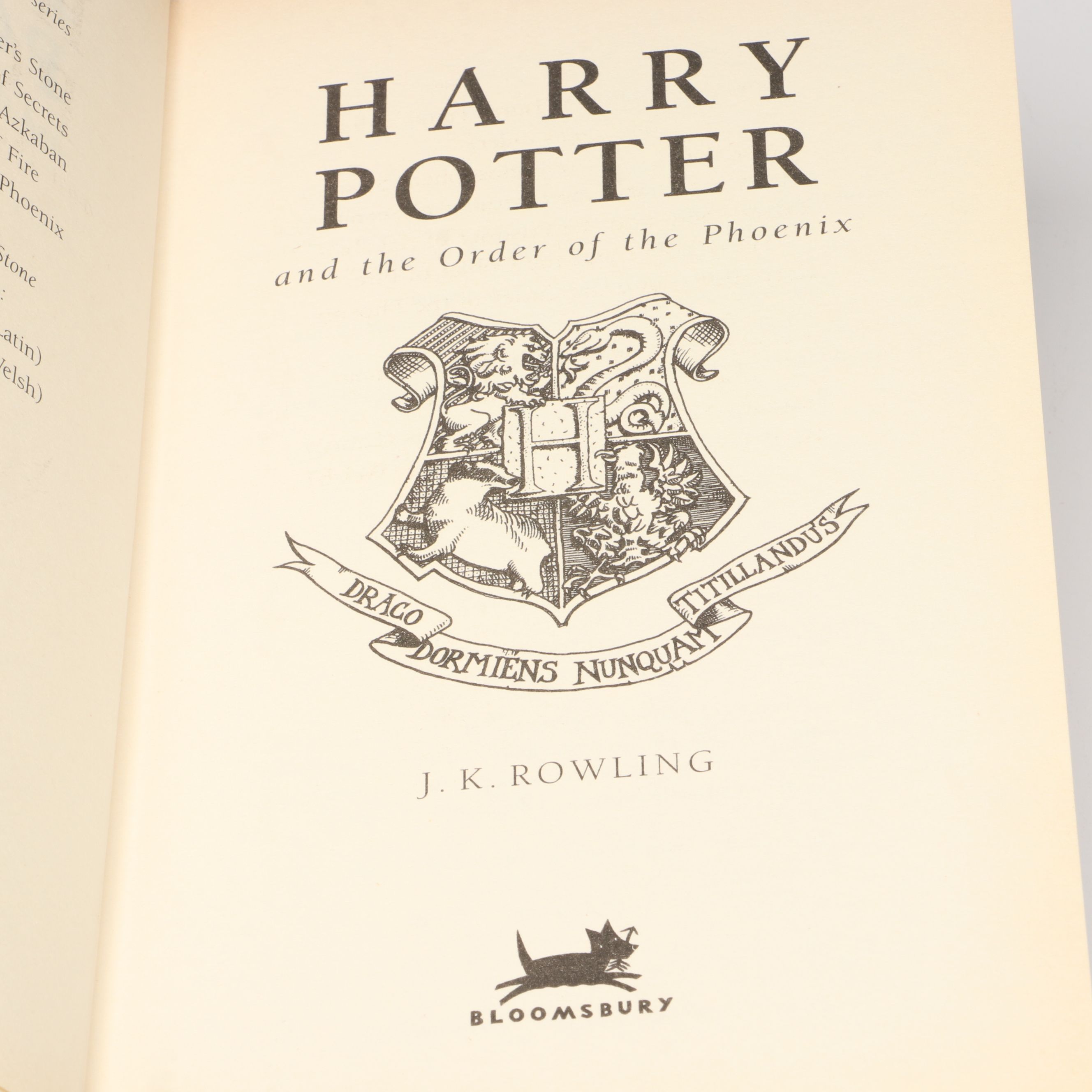 First UK Edition "Harry Potter and the Order of the Phoenix" by J. K. Rowling