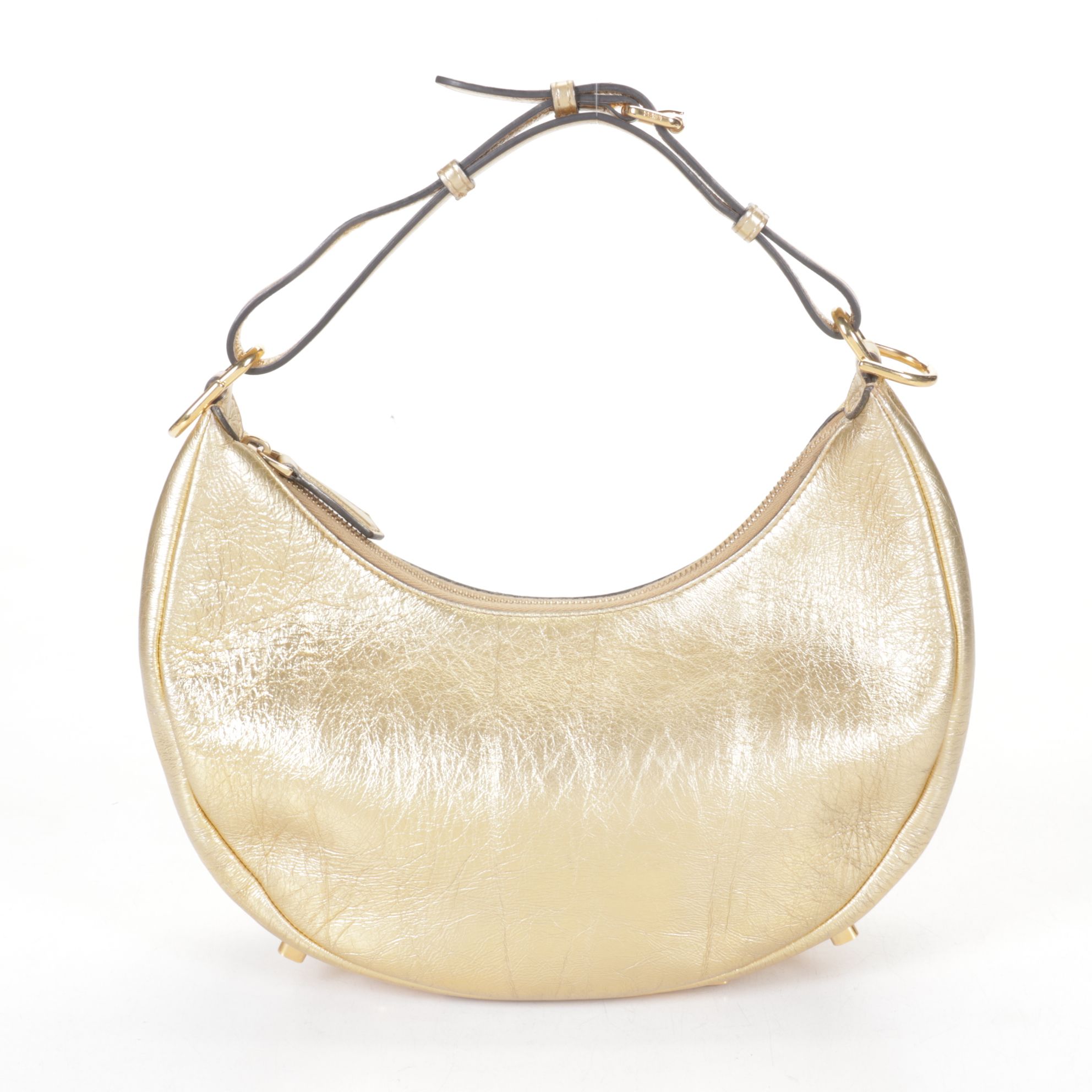 Fendi Fendigraphy Hobo Bag in Gold Leather