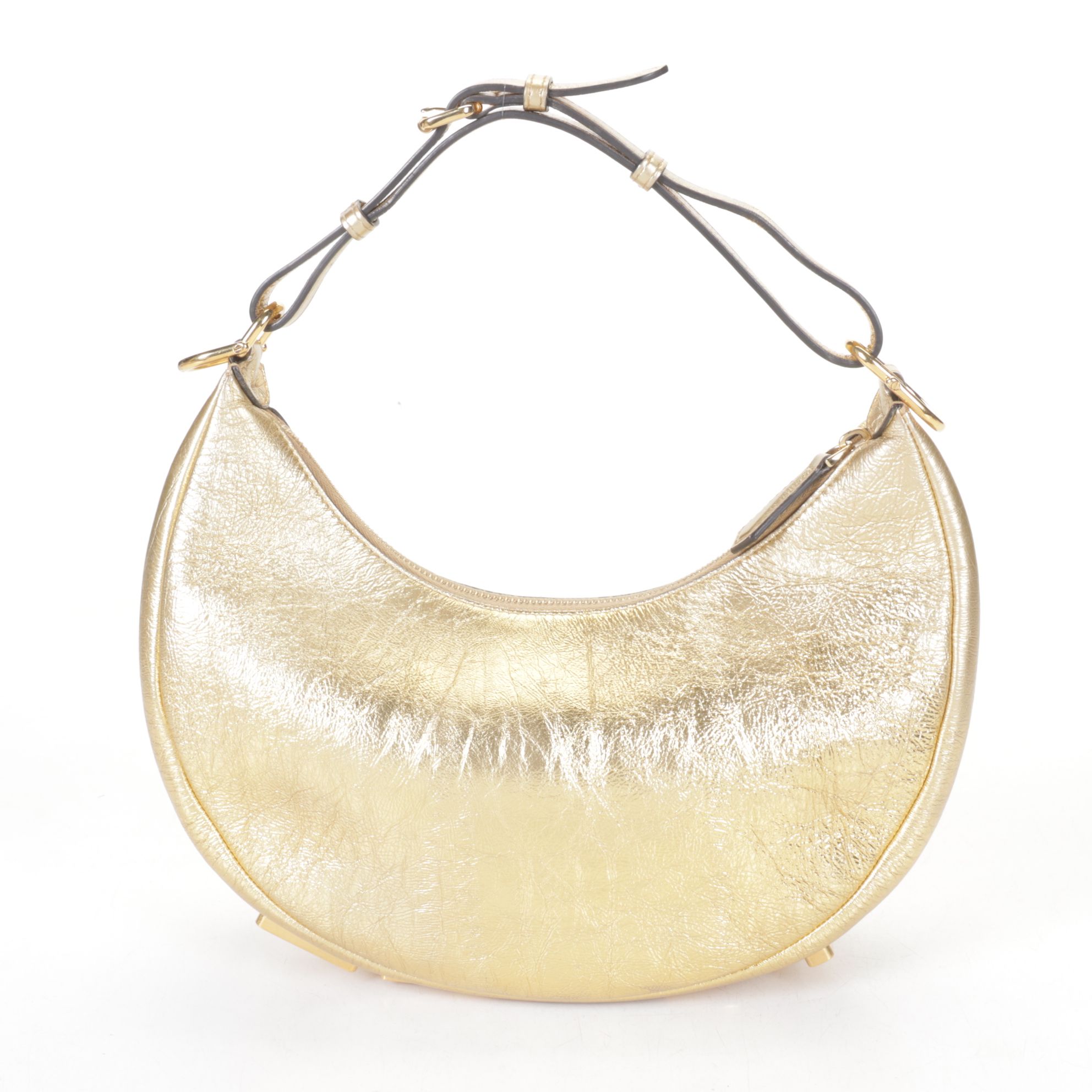 Fendi Fendigraphy Hobo Bag in Gold Leather