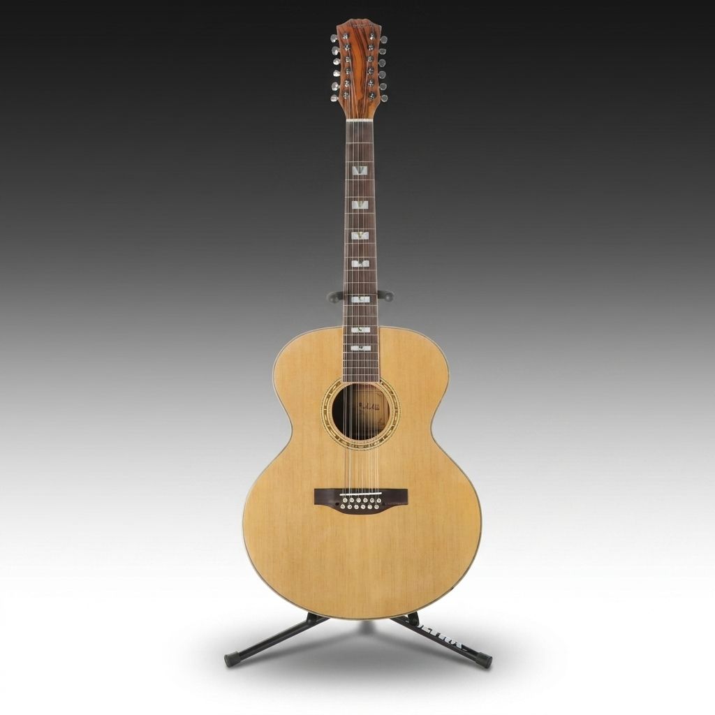 Carlo Robelli 12 String Zebrawood Acoustic Guitar, Mid to Late 20th Century