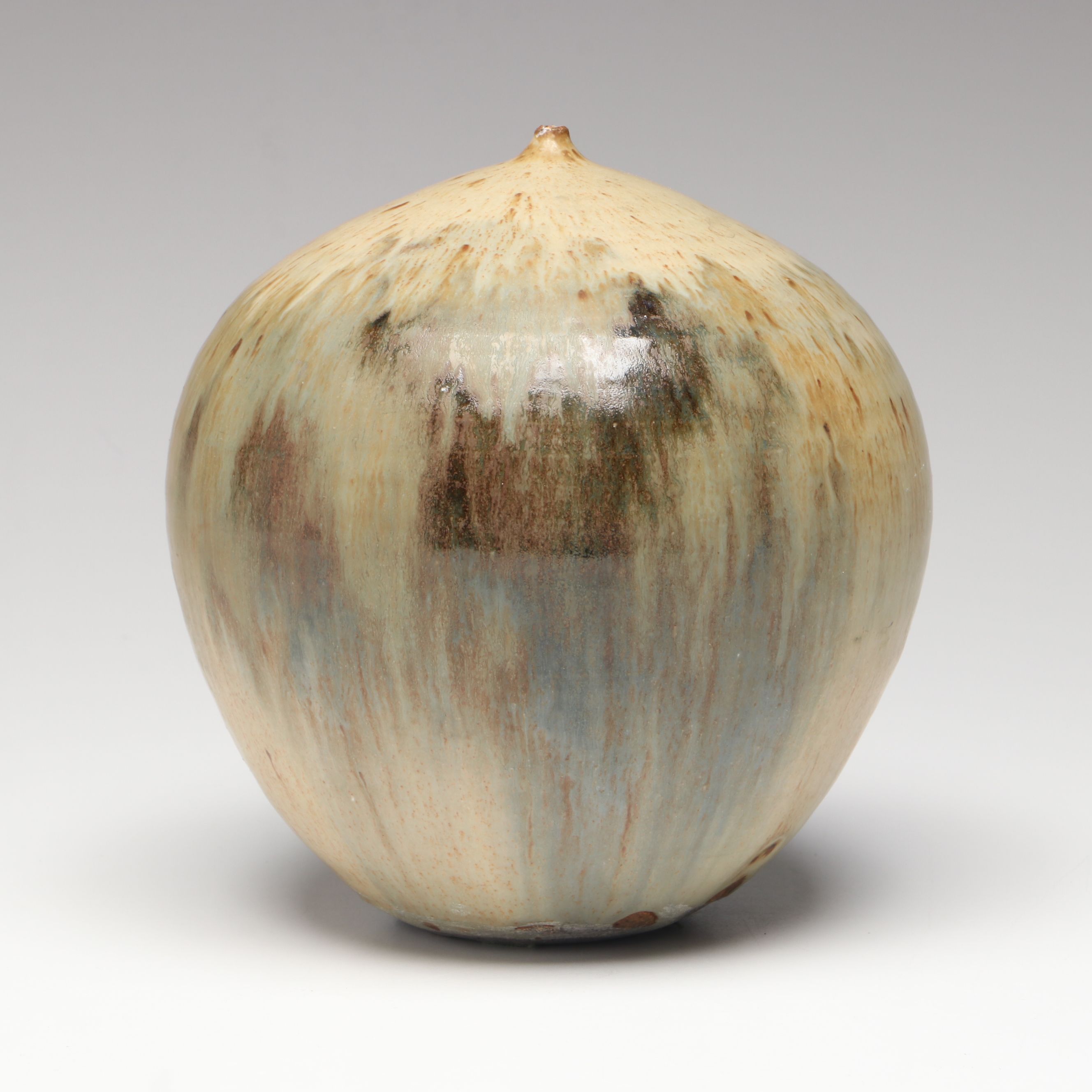Rustic Studio Pottery Salt Glazed Stoneware Bud Vase, Mid to Late 20th Century