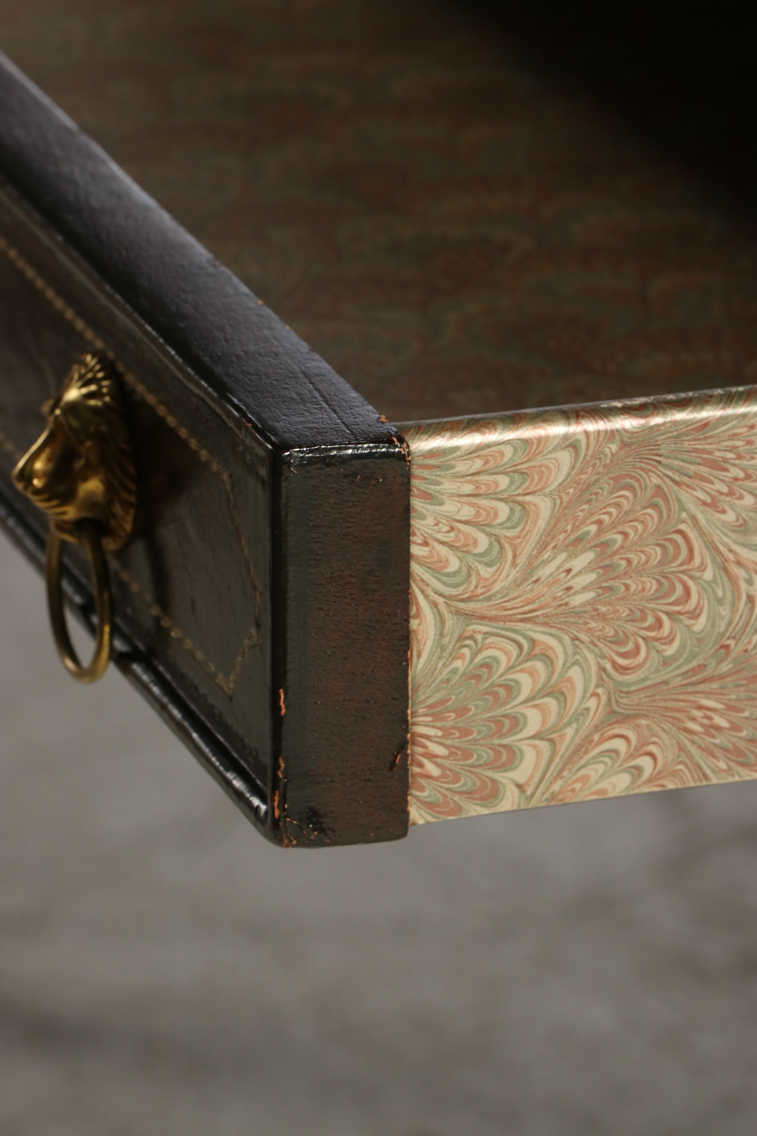 Henredon Regency Style Library Table with Leather Top