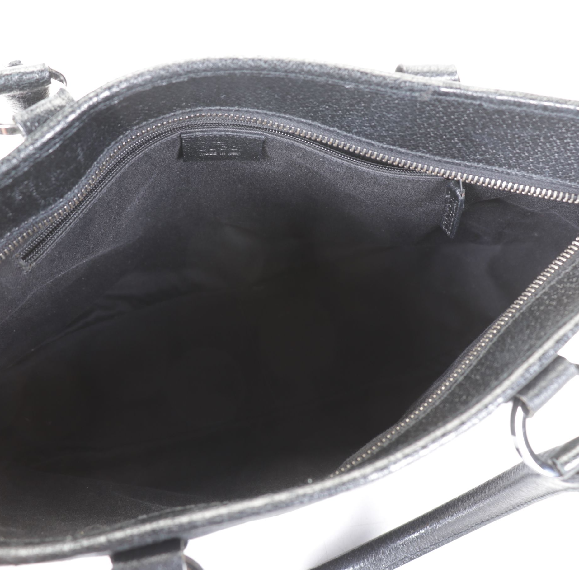 Gucci GG Canvas Top Handle Bag Black GG Canvas and Cinghial Leather Trim