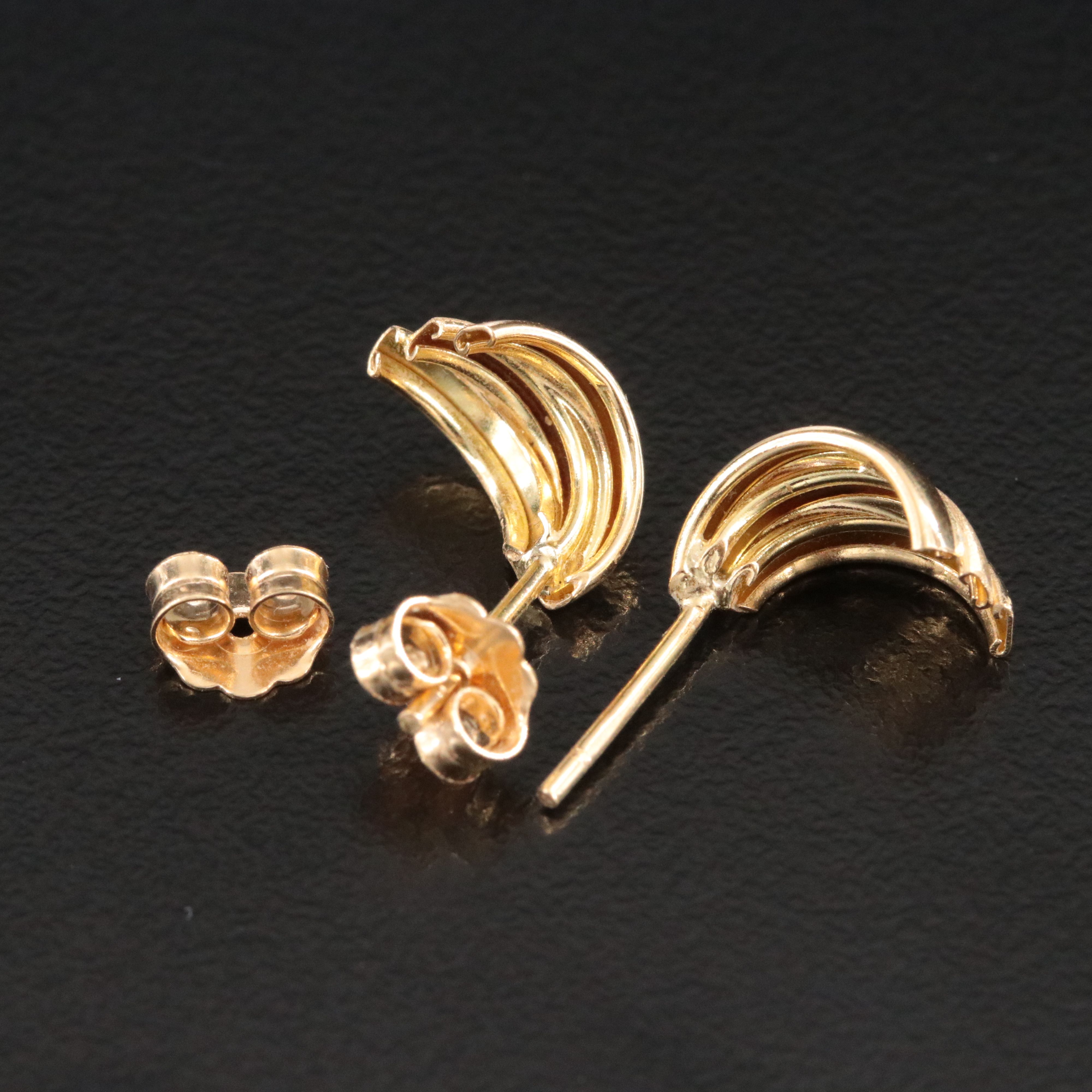 18K Fluted Earrings