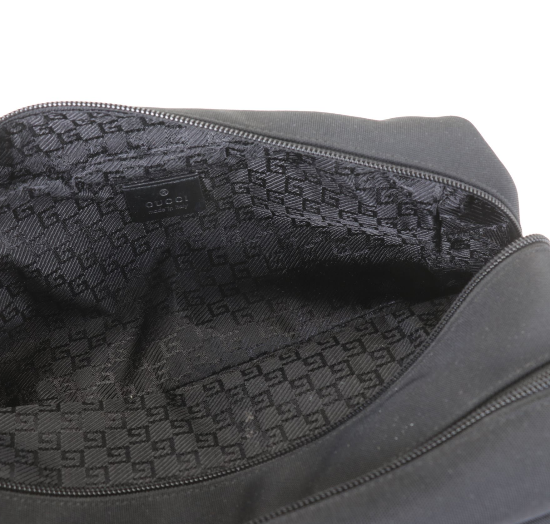 Gucci Black Nylon Canvas Toiletry Zip Pouch
