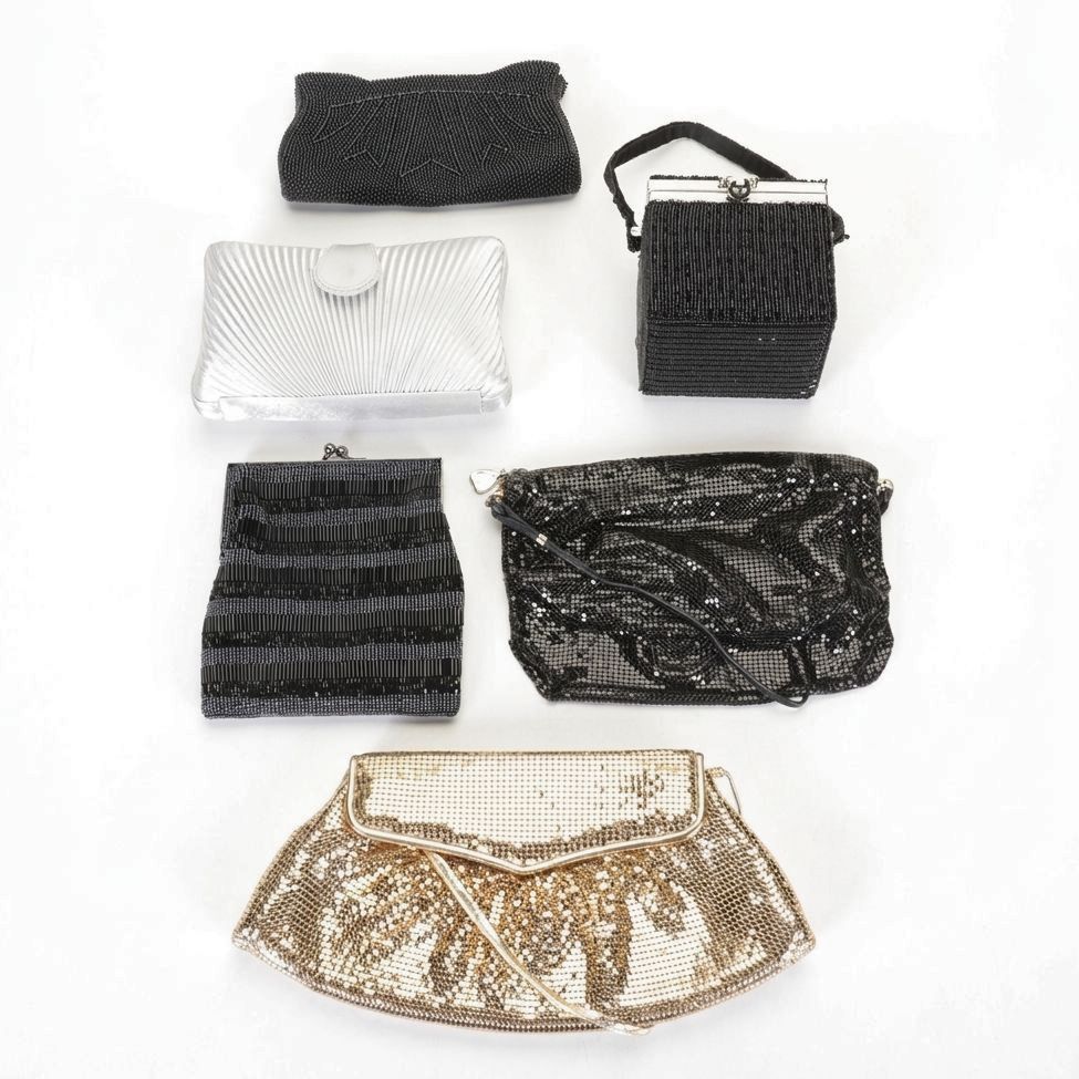 Whiting & Davis Chainmail Mesh Gold Clutch, Black Crossbody & More Evening Bags