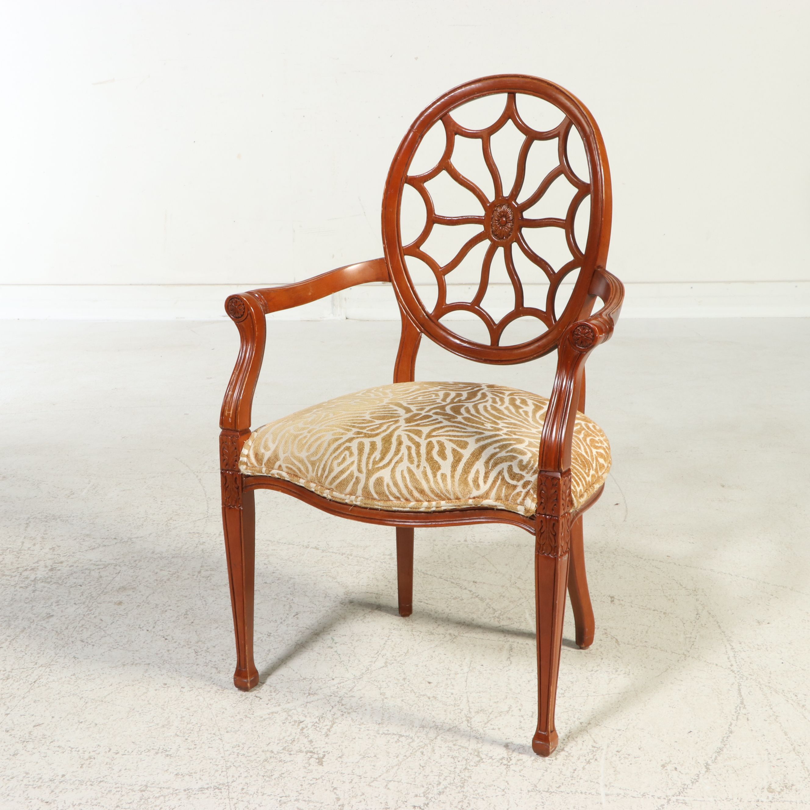 Pair of Fairfield Chair Co. Hepplewhite Style Wheel-Back Armchairs, Late 20th C.