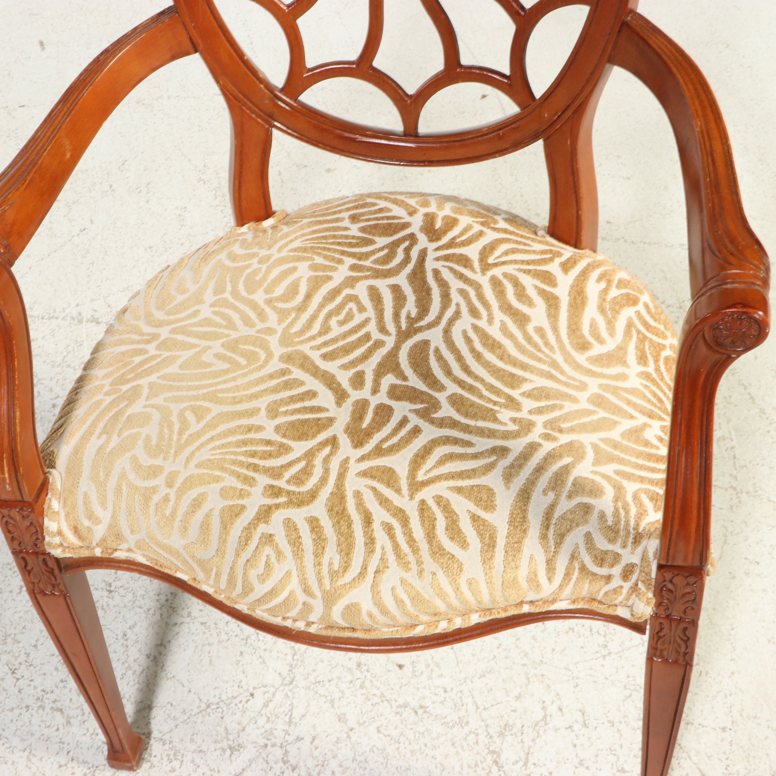 Pair of Fairfield Chair Co. Hepplewhite Style Wheel-Back Armchairs, Late 20th C.