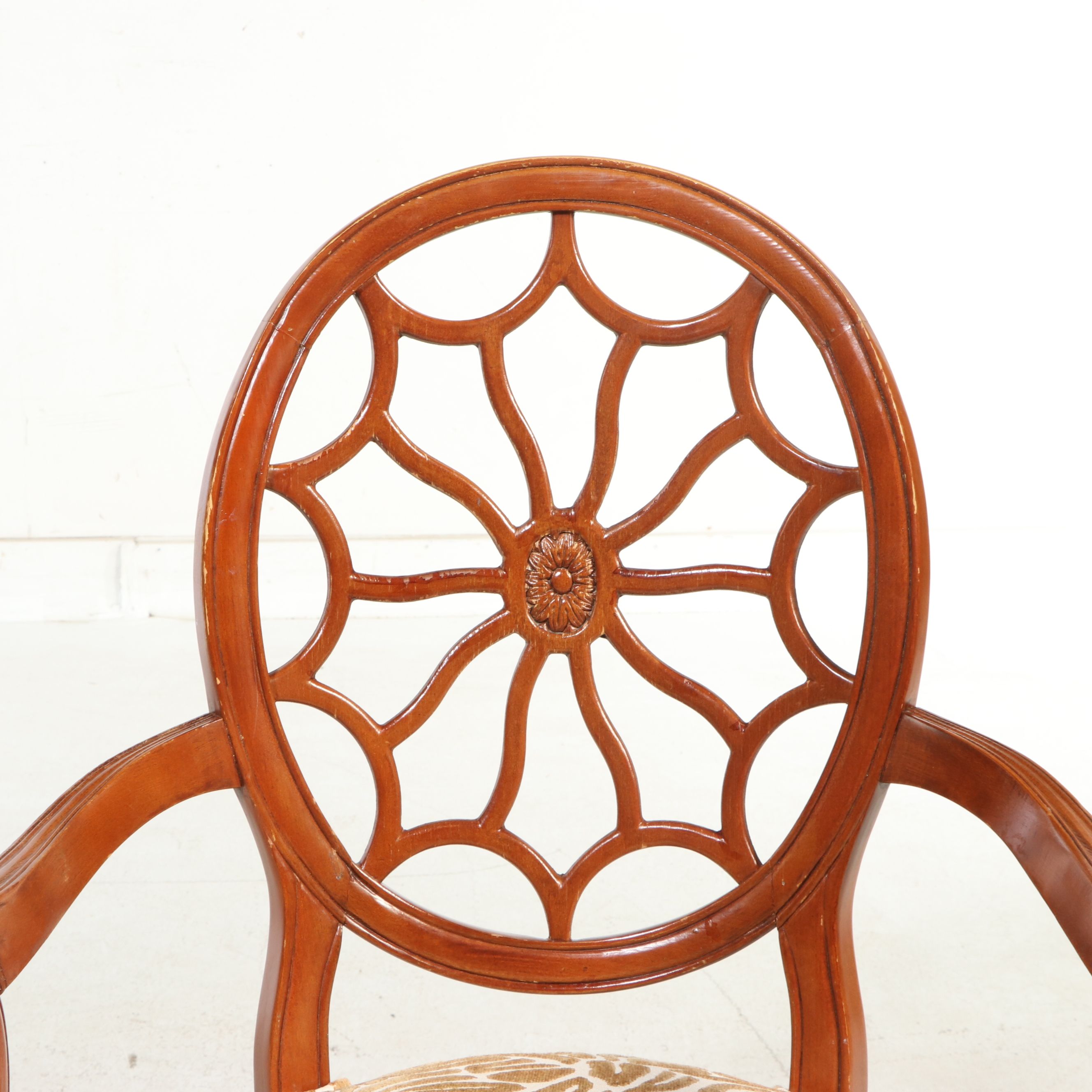 Pair of Fairfield Chair Co. Hepplewhite Style Wheel-Back Armchairs, Late 20th C.
