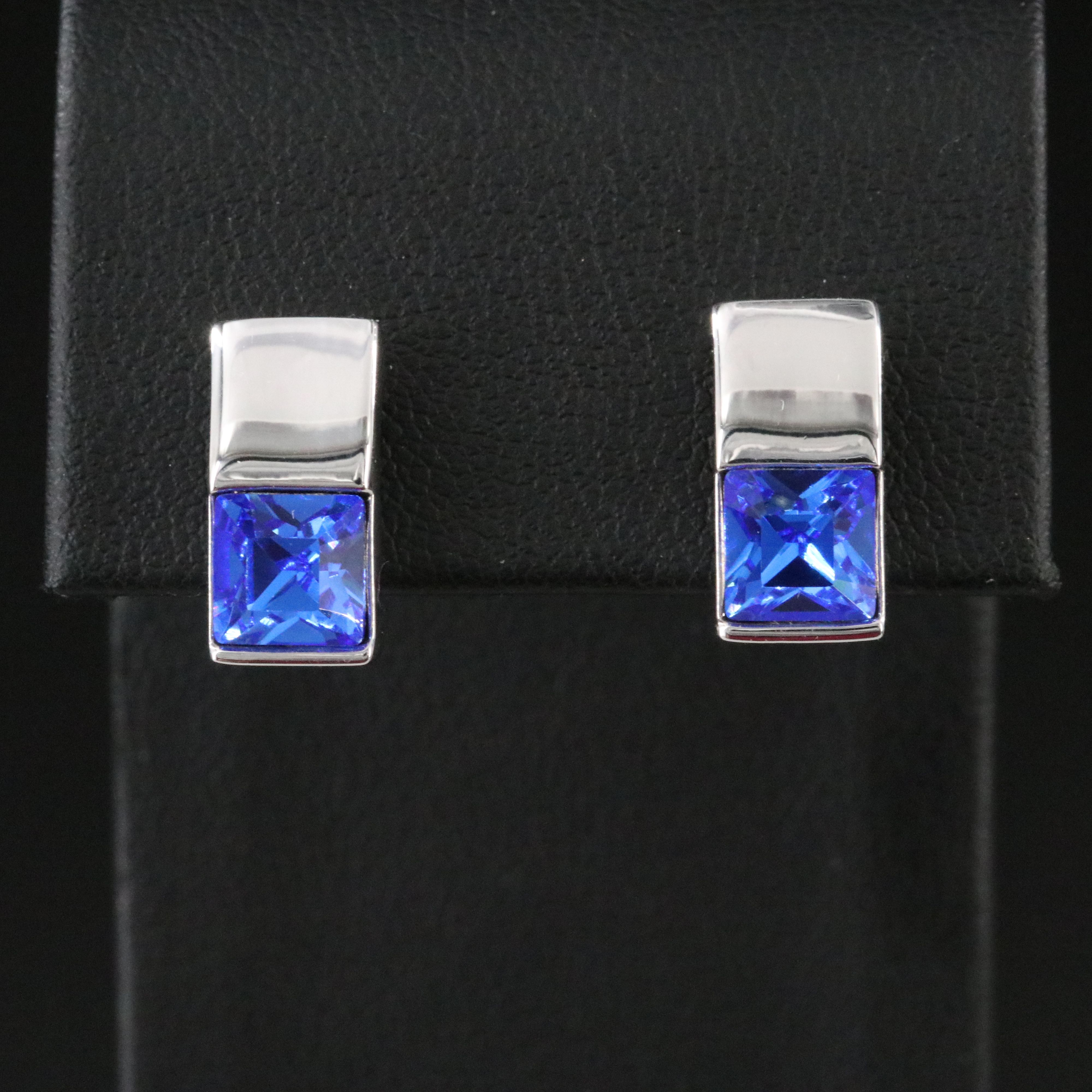 Blue Rhinestone Earrings
