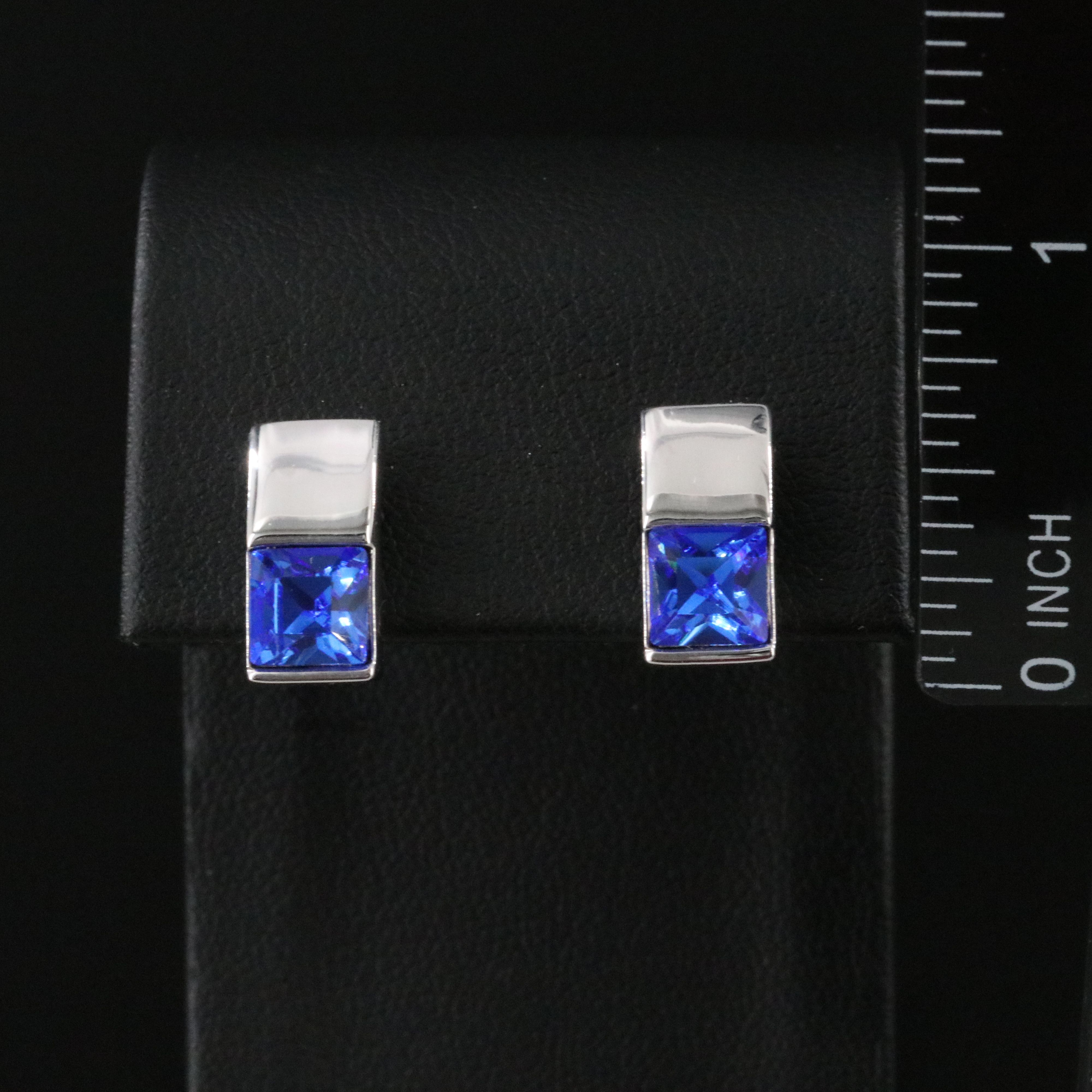Blue Rhinestone Earrings