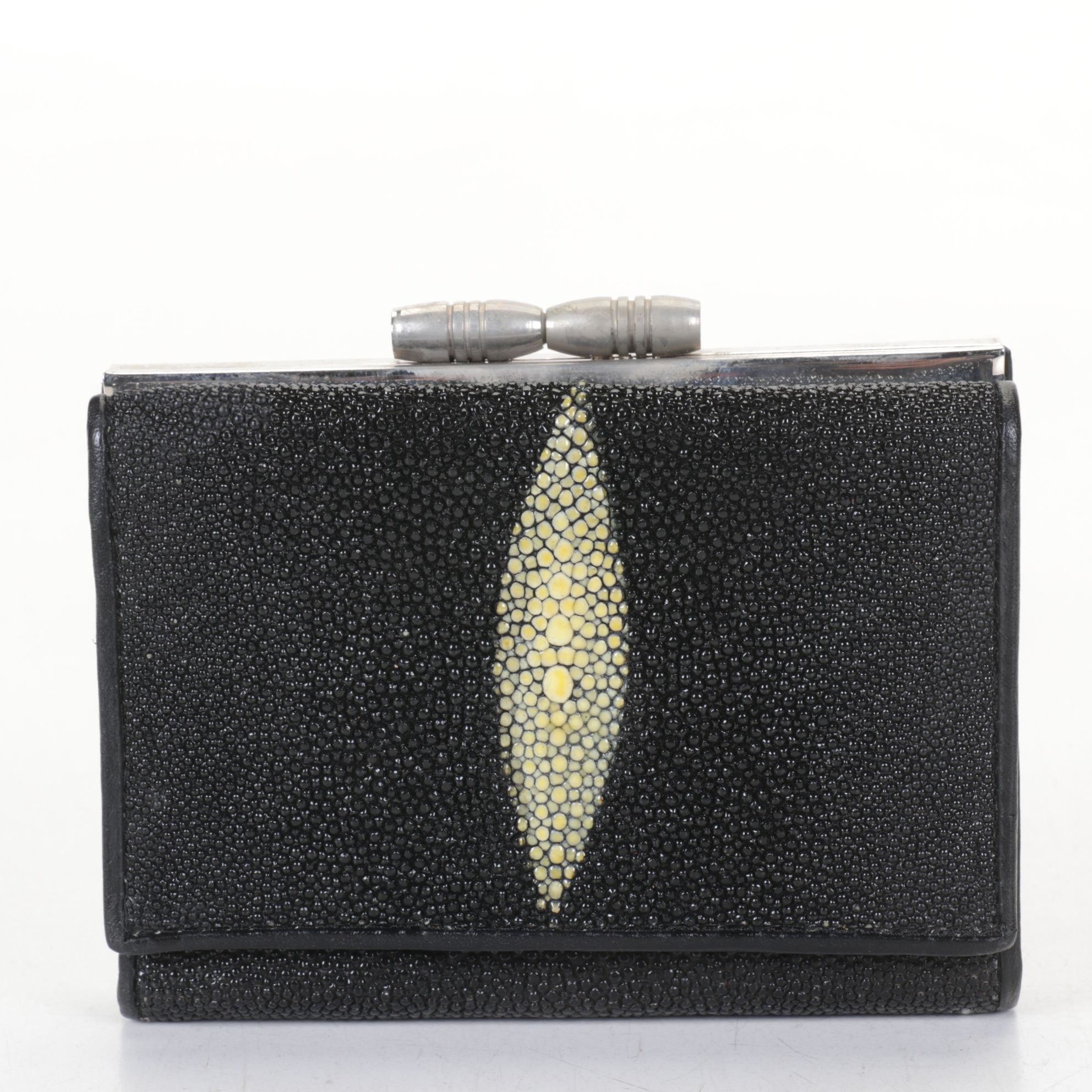 Sent Matinie Black Stingray and Leather Wallet