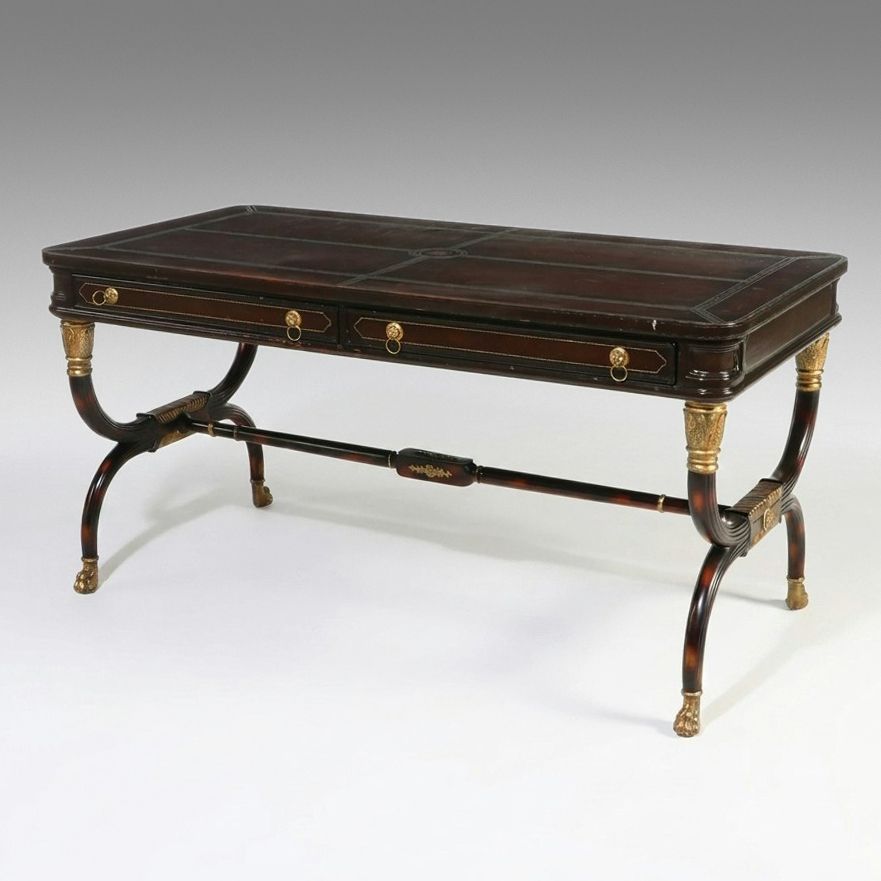 Henredon Regency Style Library Table with Leather Top