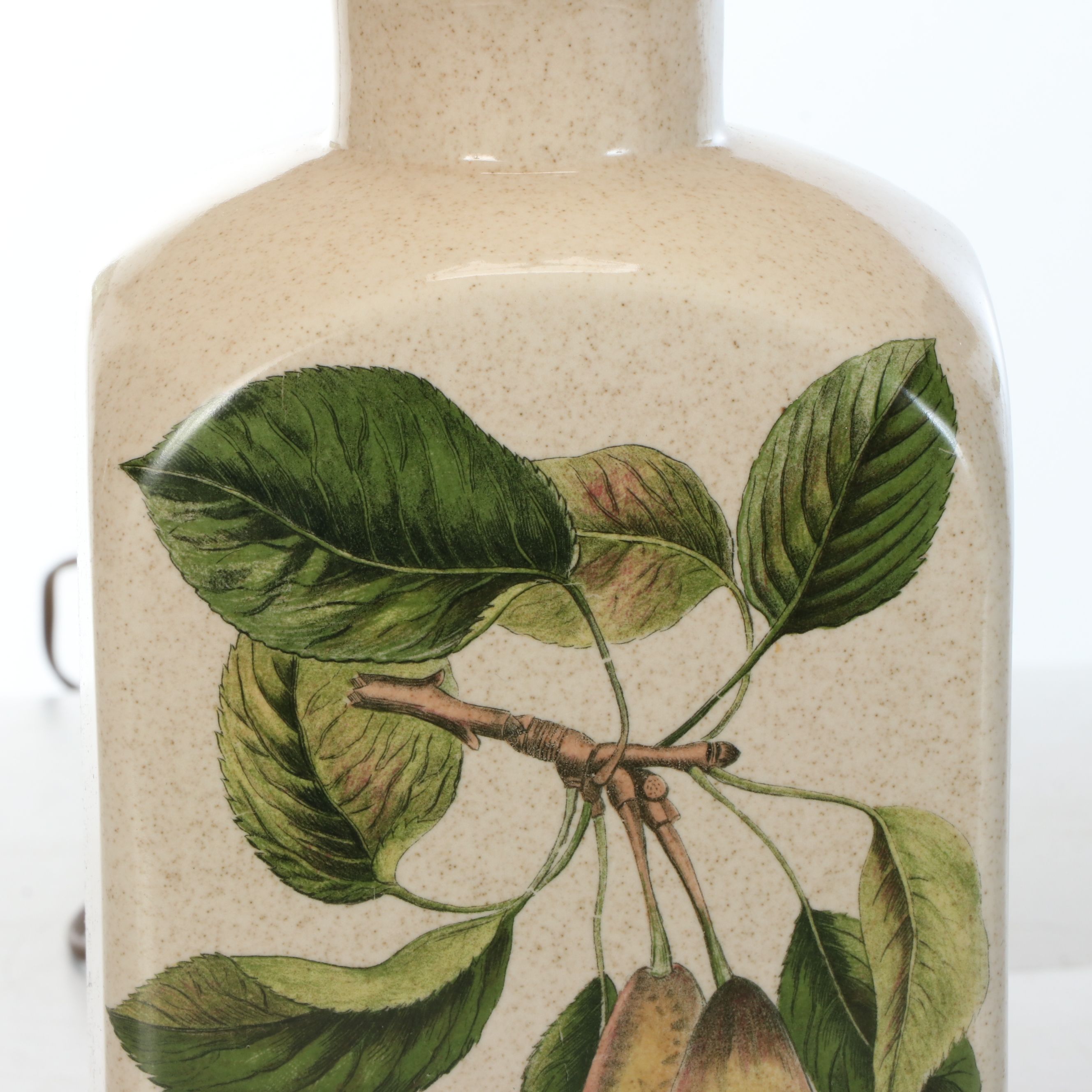 Ceramic Transferware Pear Botanical Accent Table Lamp with Bell Shade
