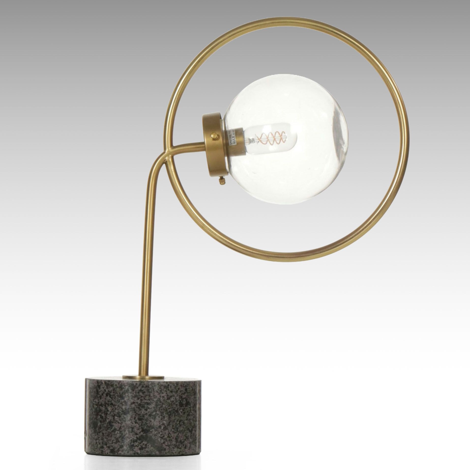 Surya Postmodern Halo Table Lamp with Edison Filament Bulb