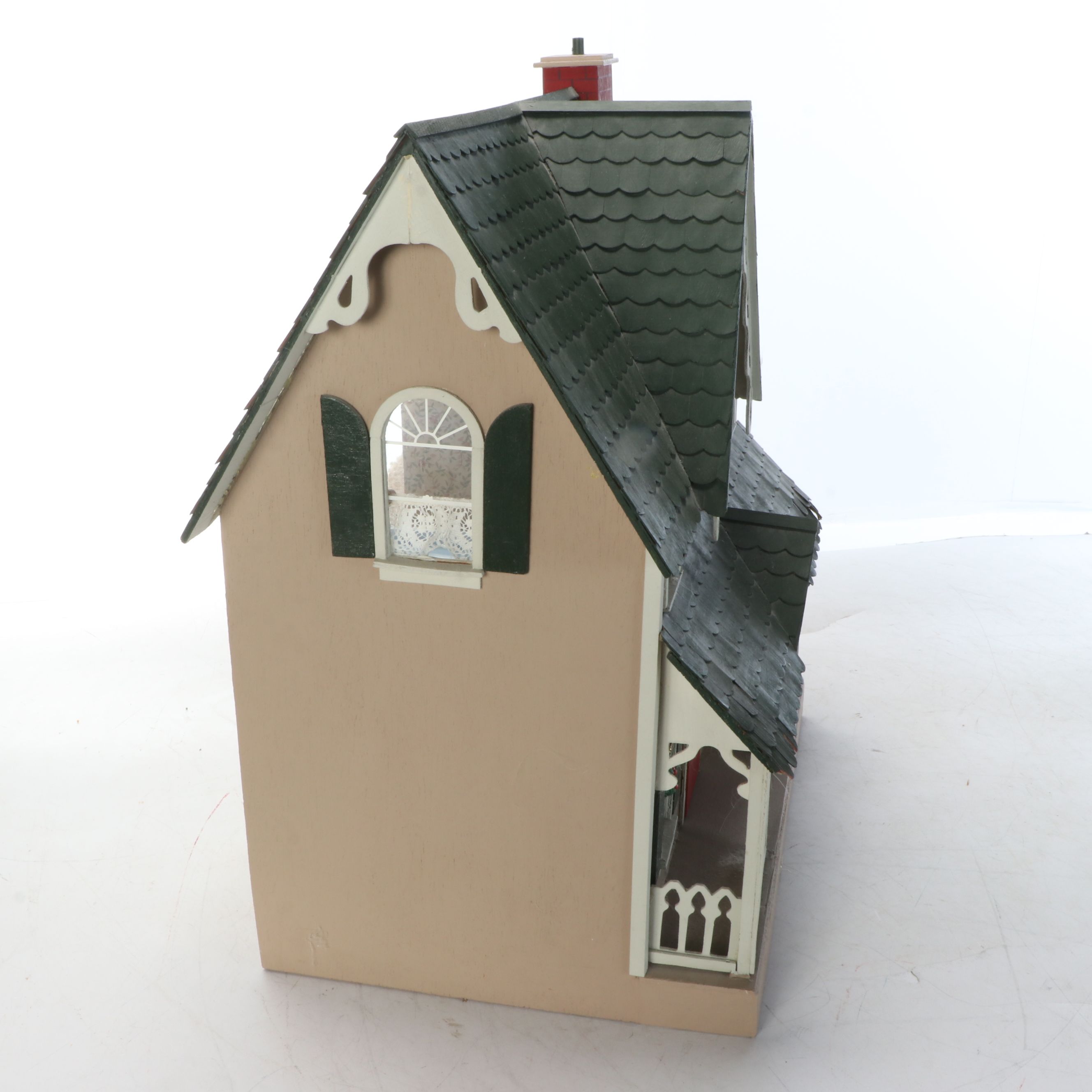 Furnished Wooden Dollhouse