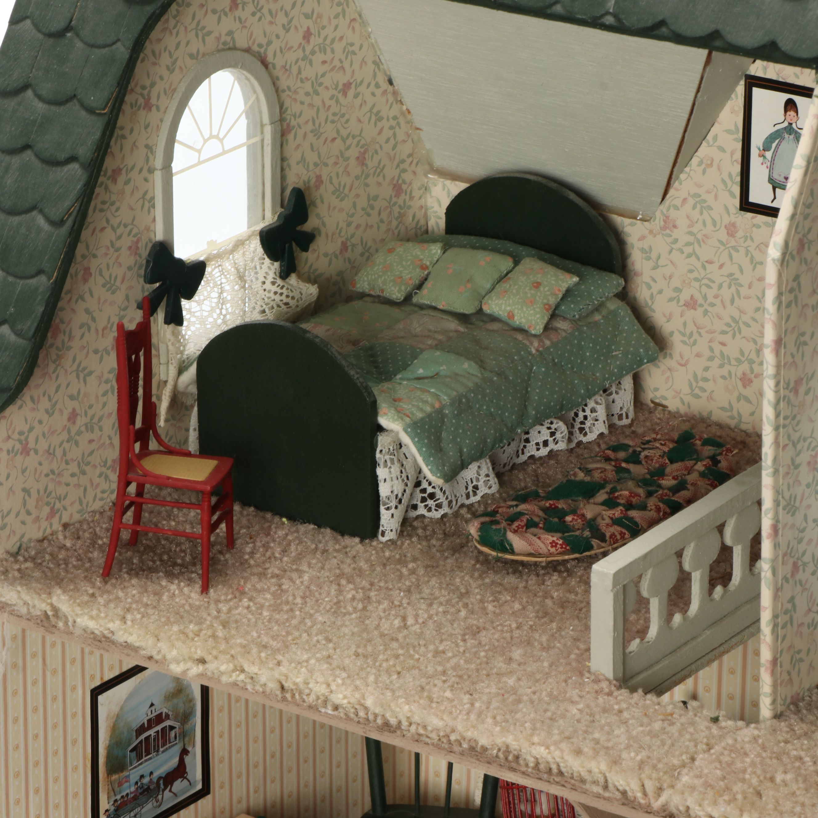 Furnished Wooden Dollhouse