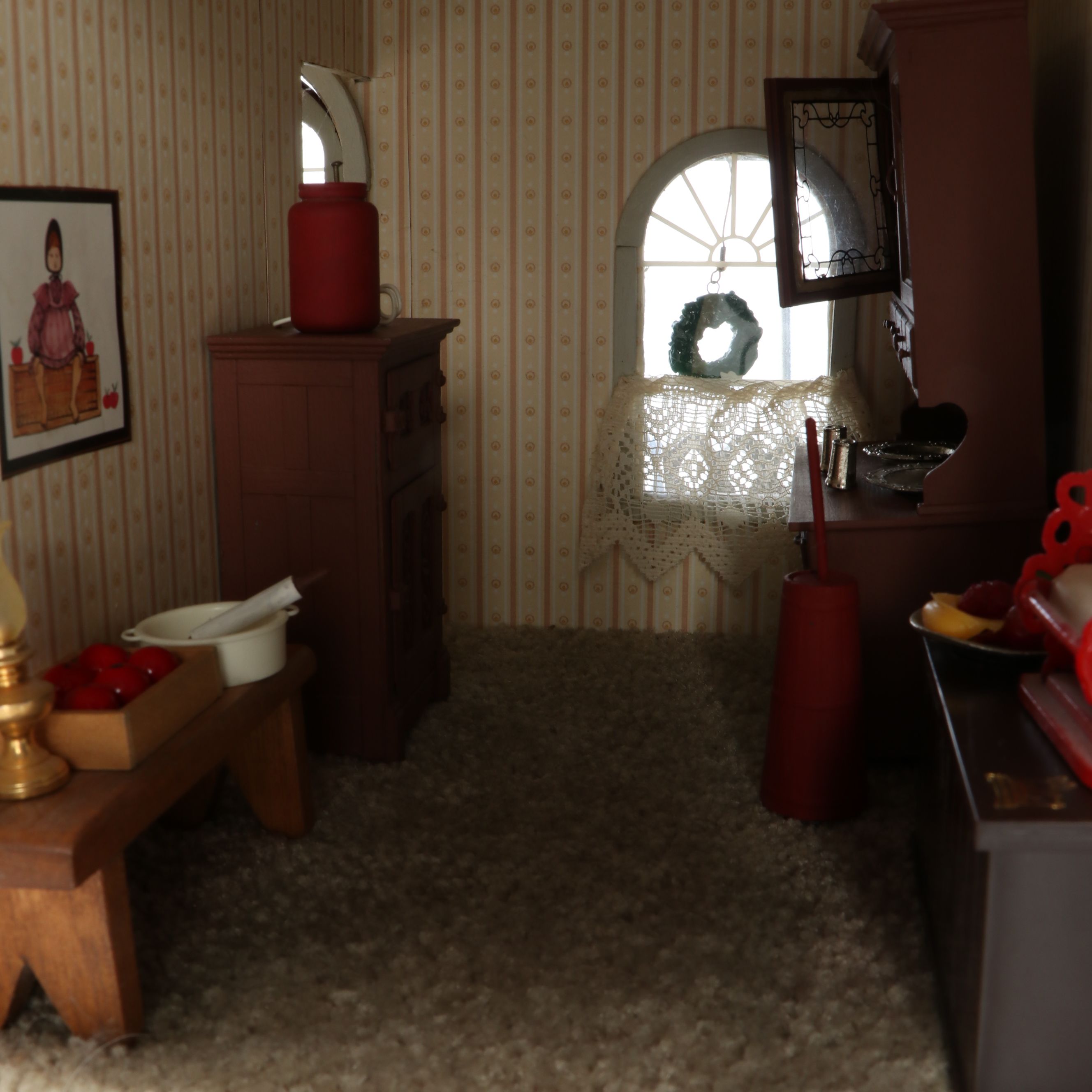 Furnished Wooden Dollhouse